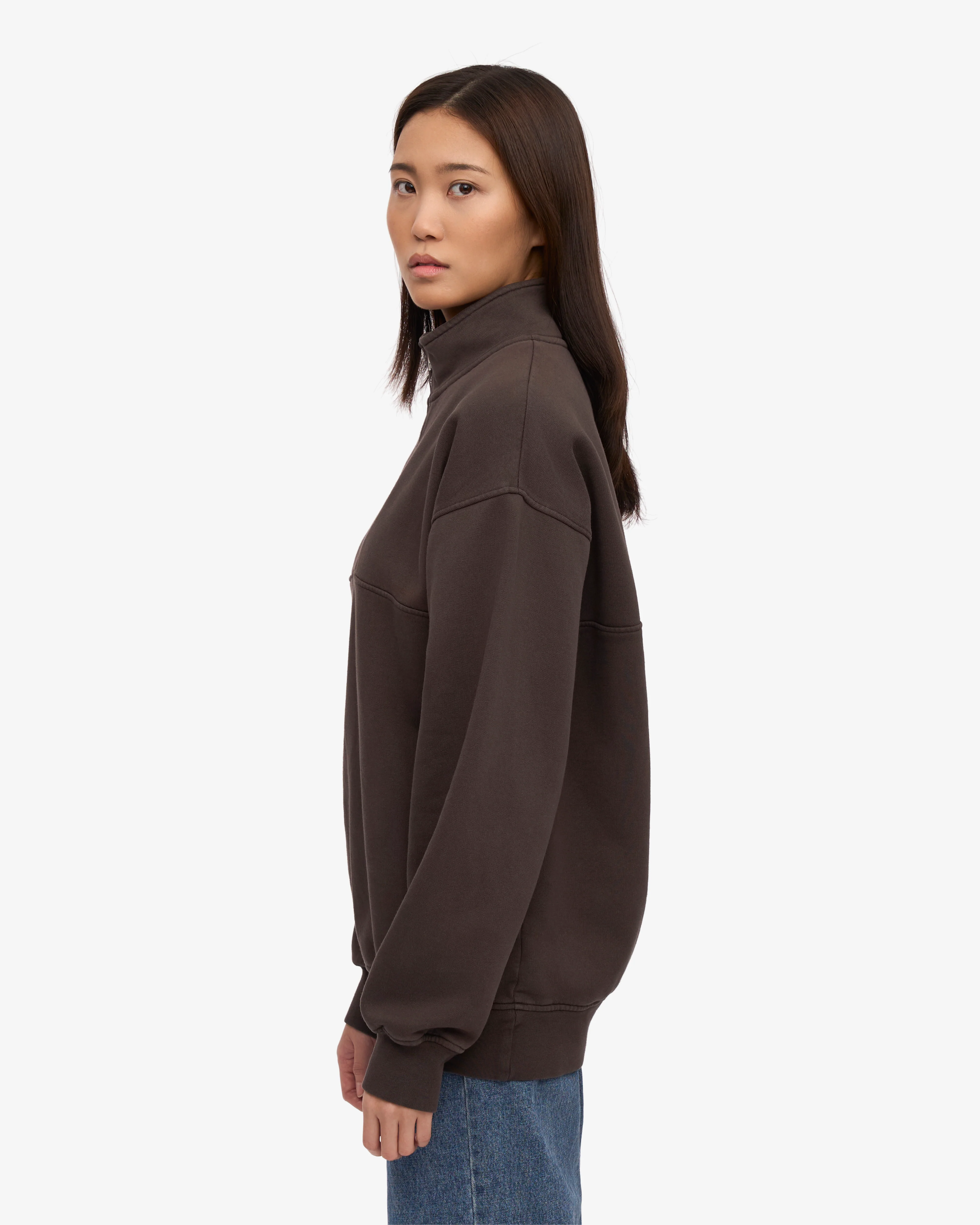 Organic Quarter Zip - Coffee Brown