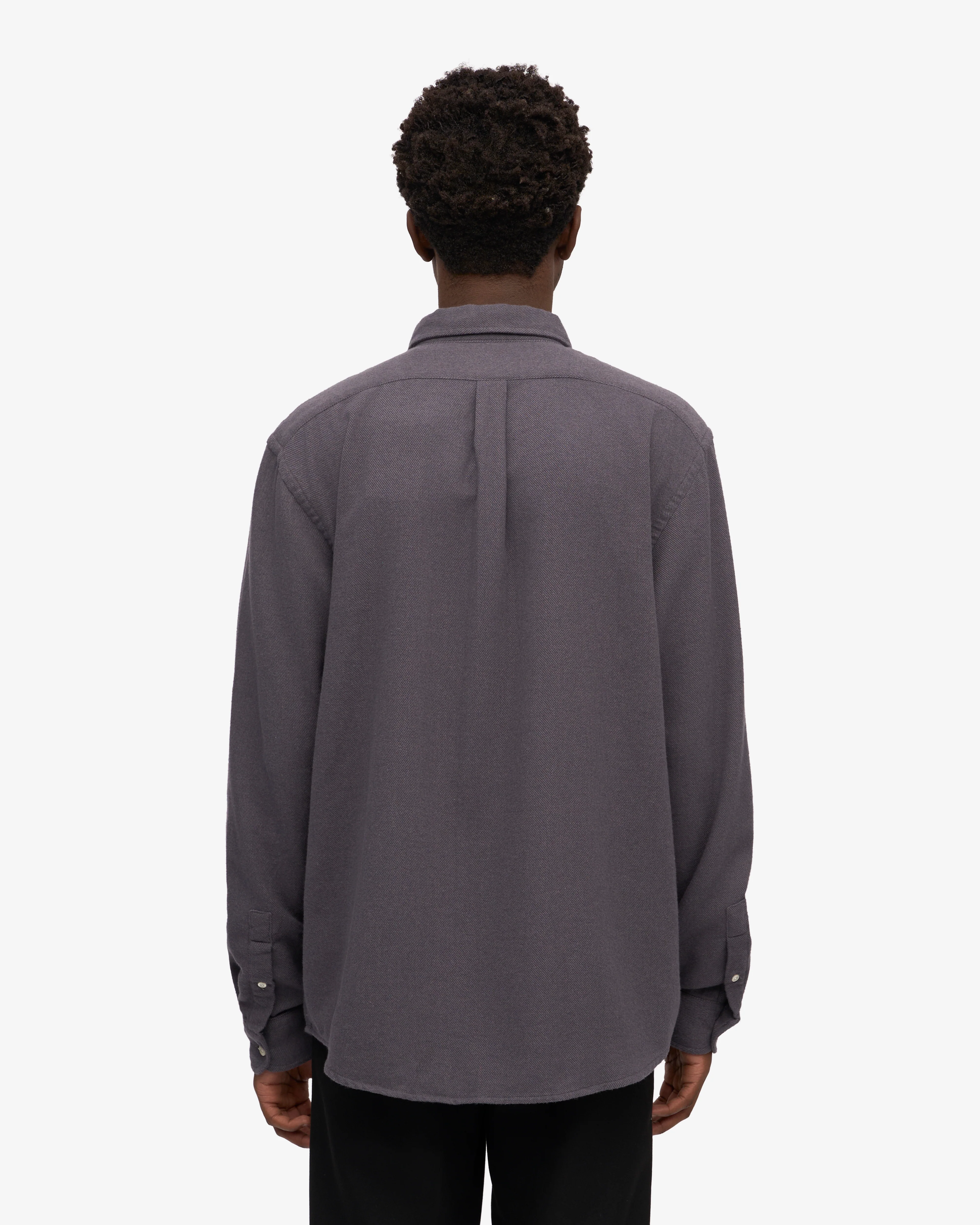 Organic Flannel Shirt - Lava Grey