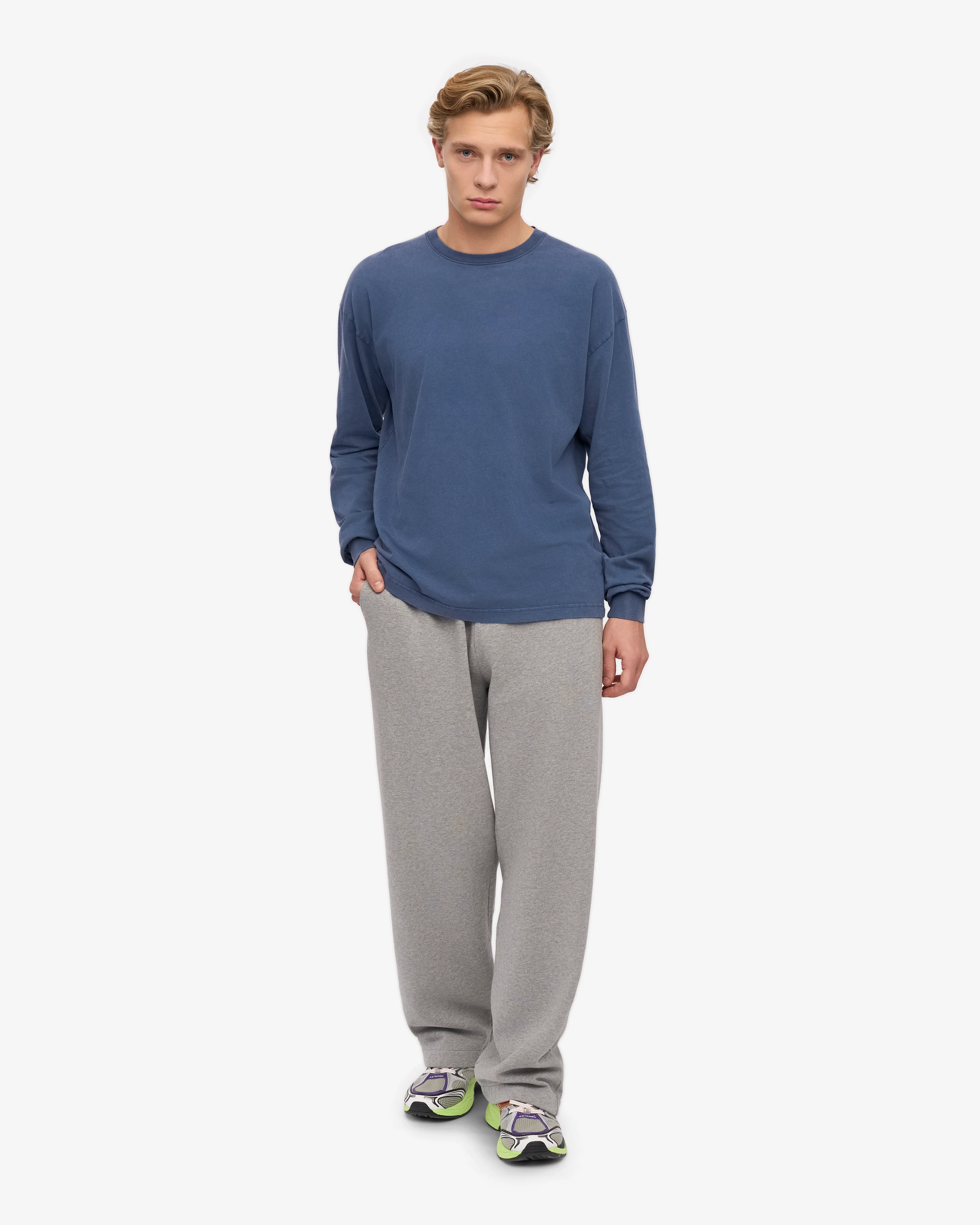 Oversized Organic LS T-Shirt - Neptune Blue