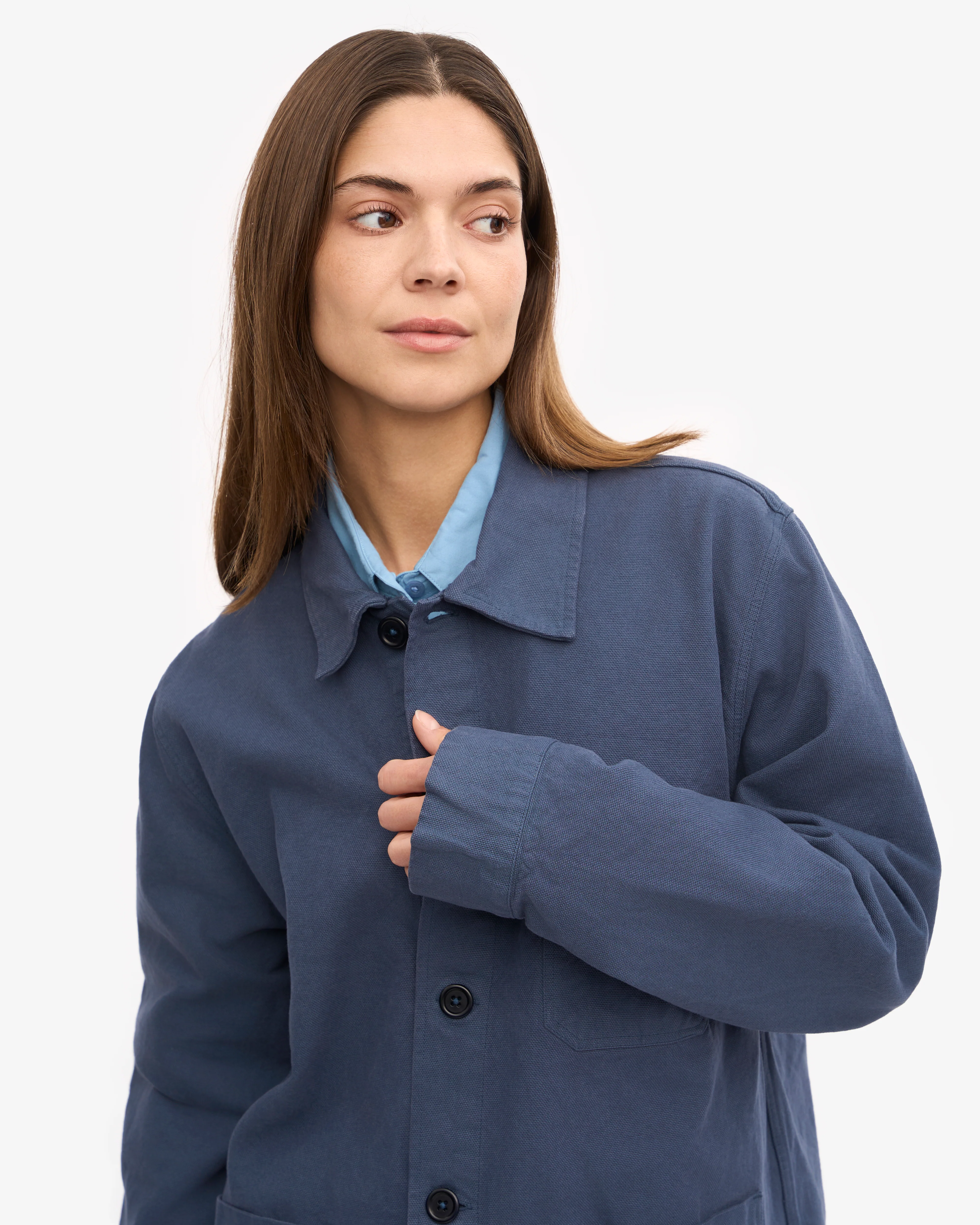 Organic Workwear Jacket - Petrol Blue