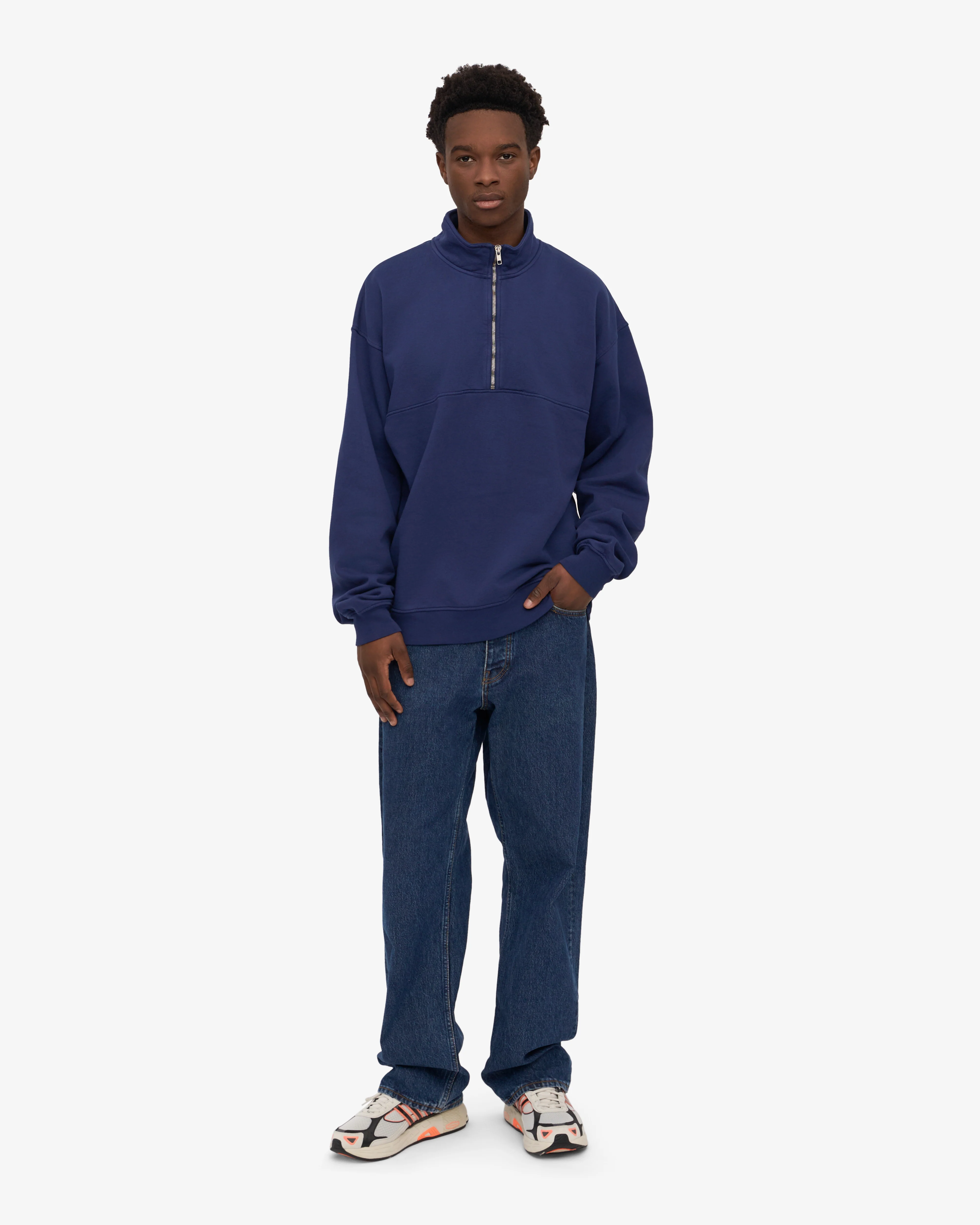Organic Quarter Zip - Marine Blue
