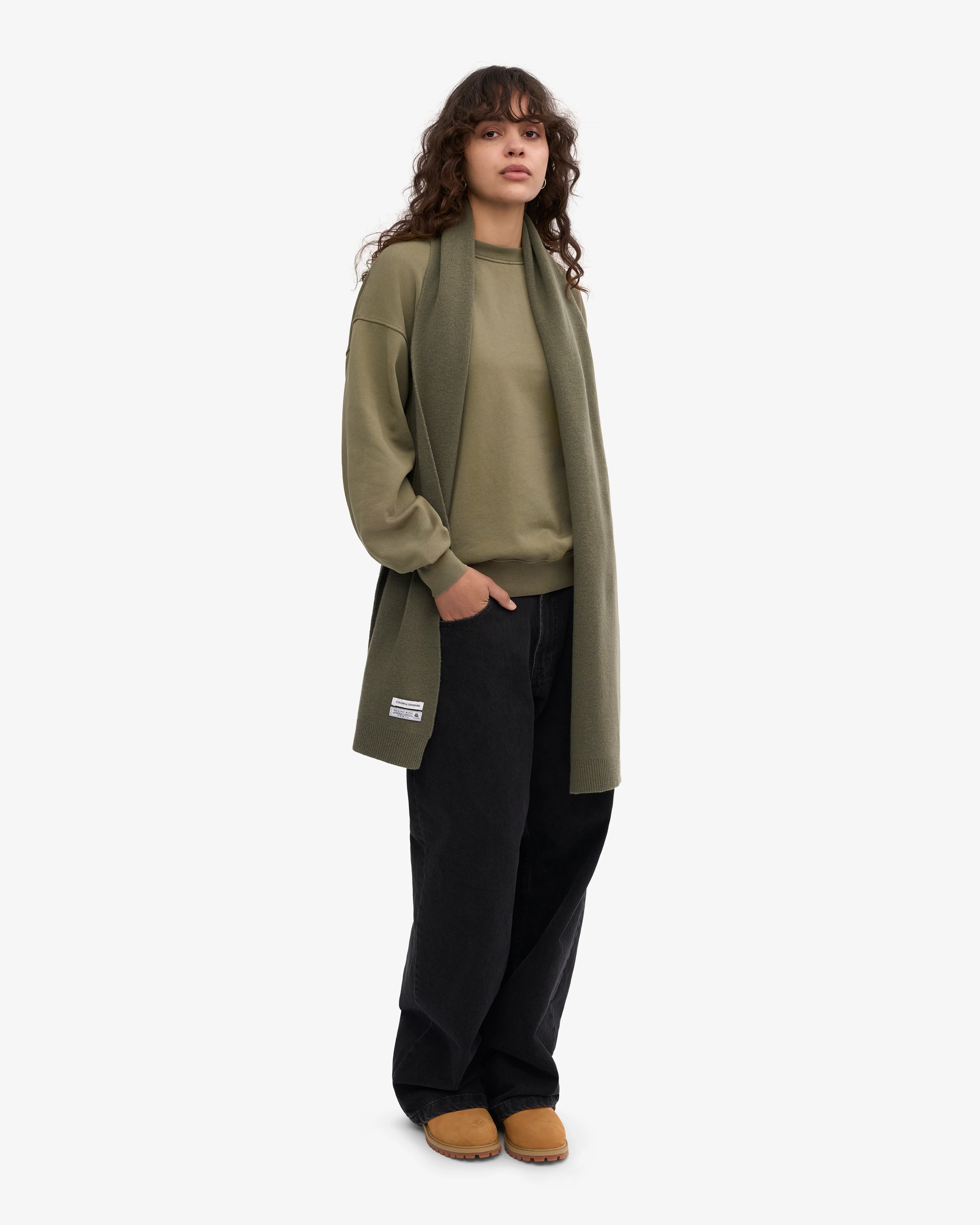 Merino Wool Scarf - Dusty Olive