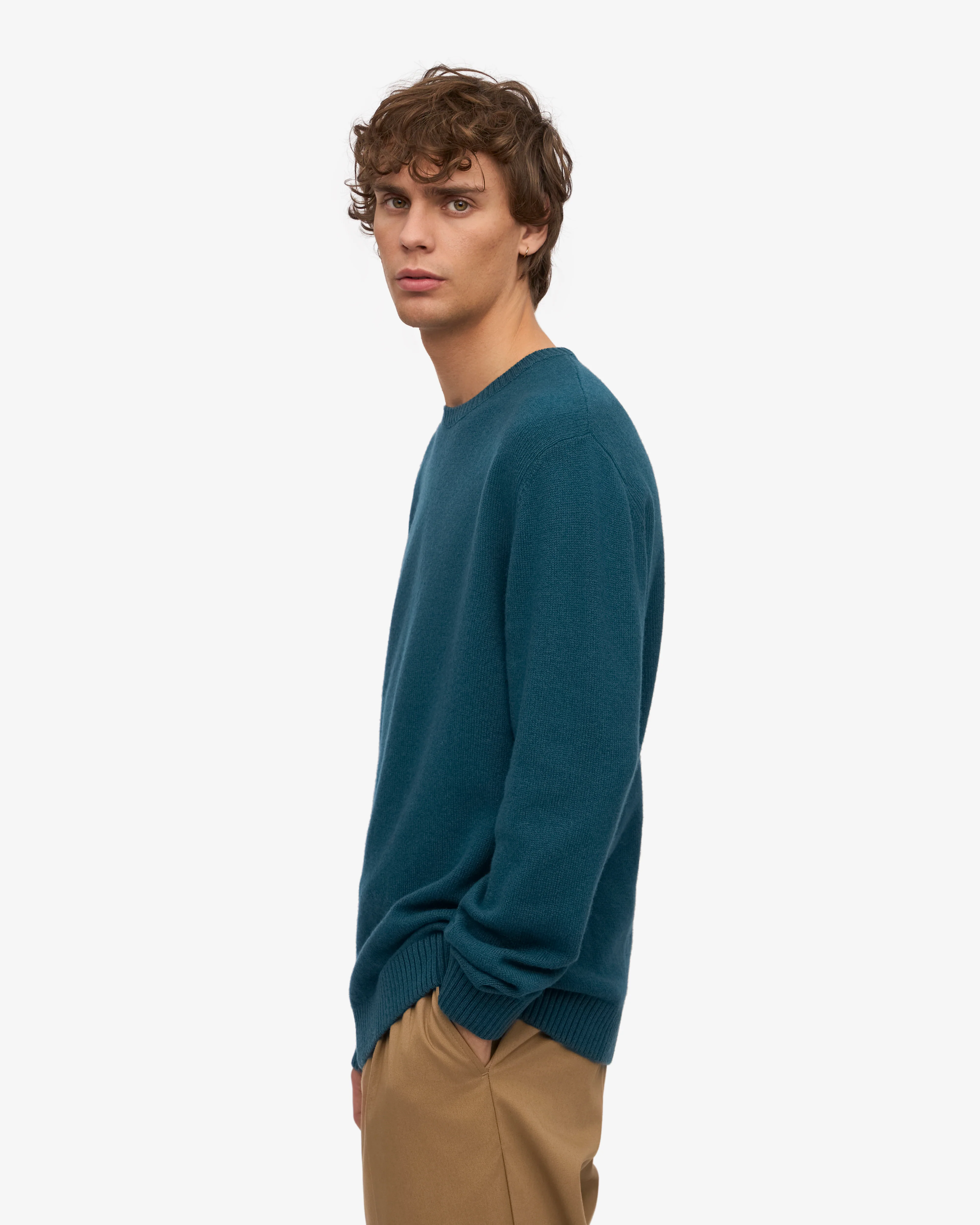 Classic Merino Wool Crew - Ocean Green