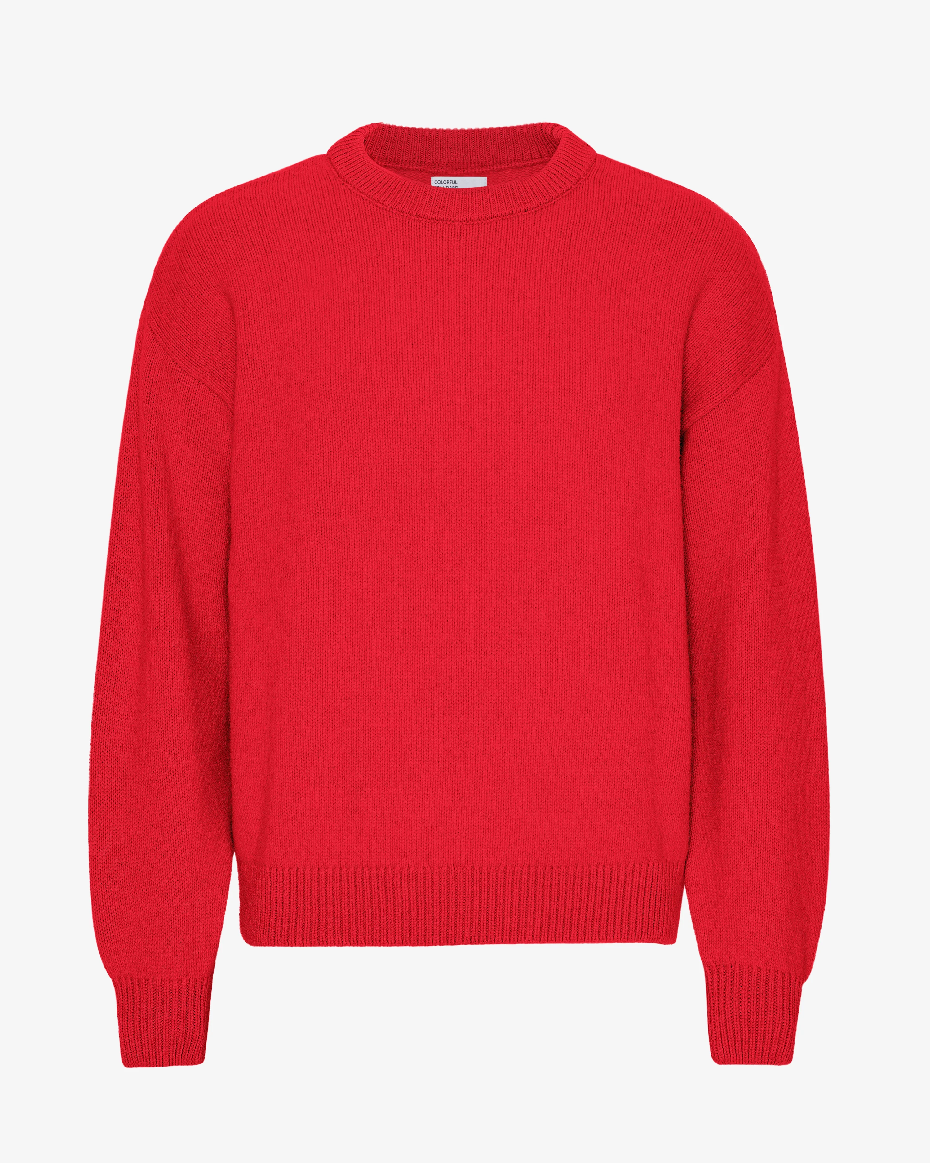 Oversized Merino Wool Crew - Scarlet Red