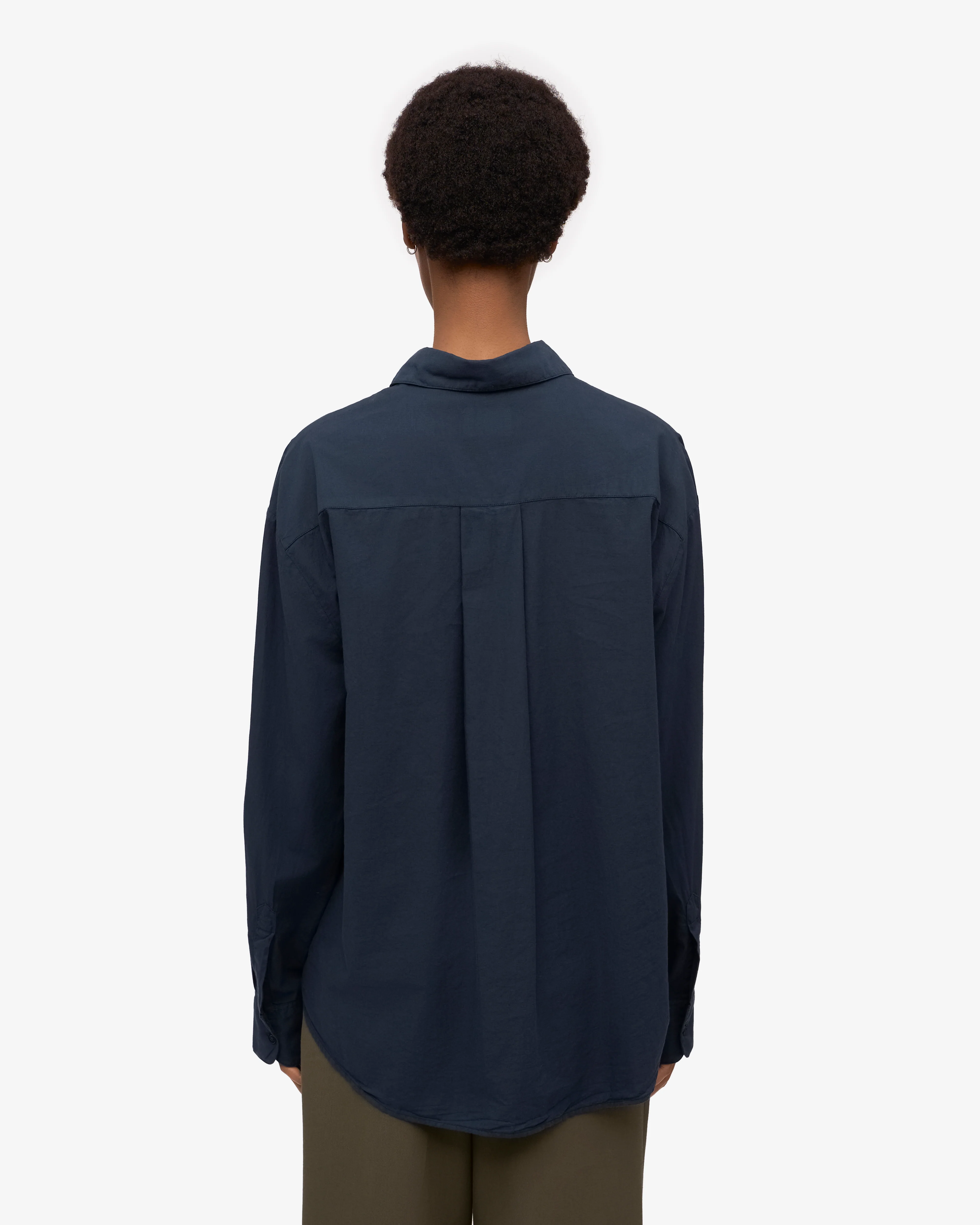 Organic Oversized Shirt - Navy Blue