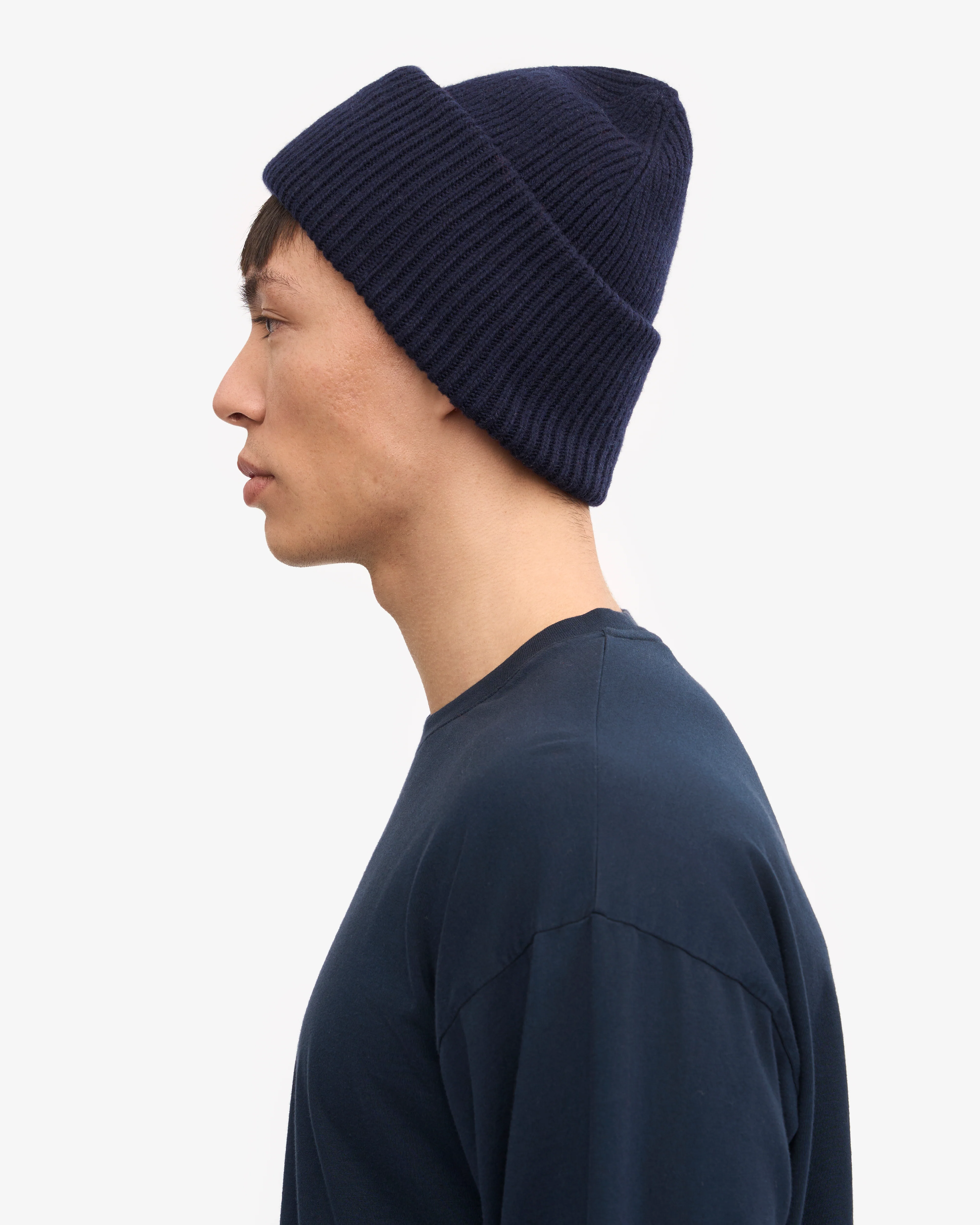 Merino Wool Hat - Navy Blue