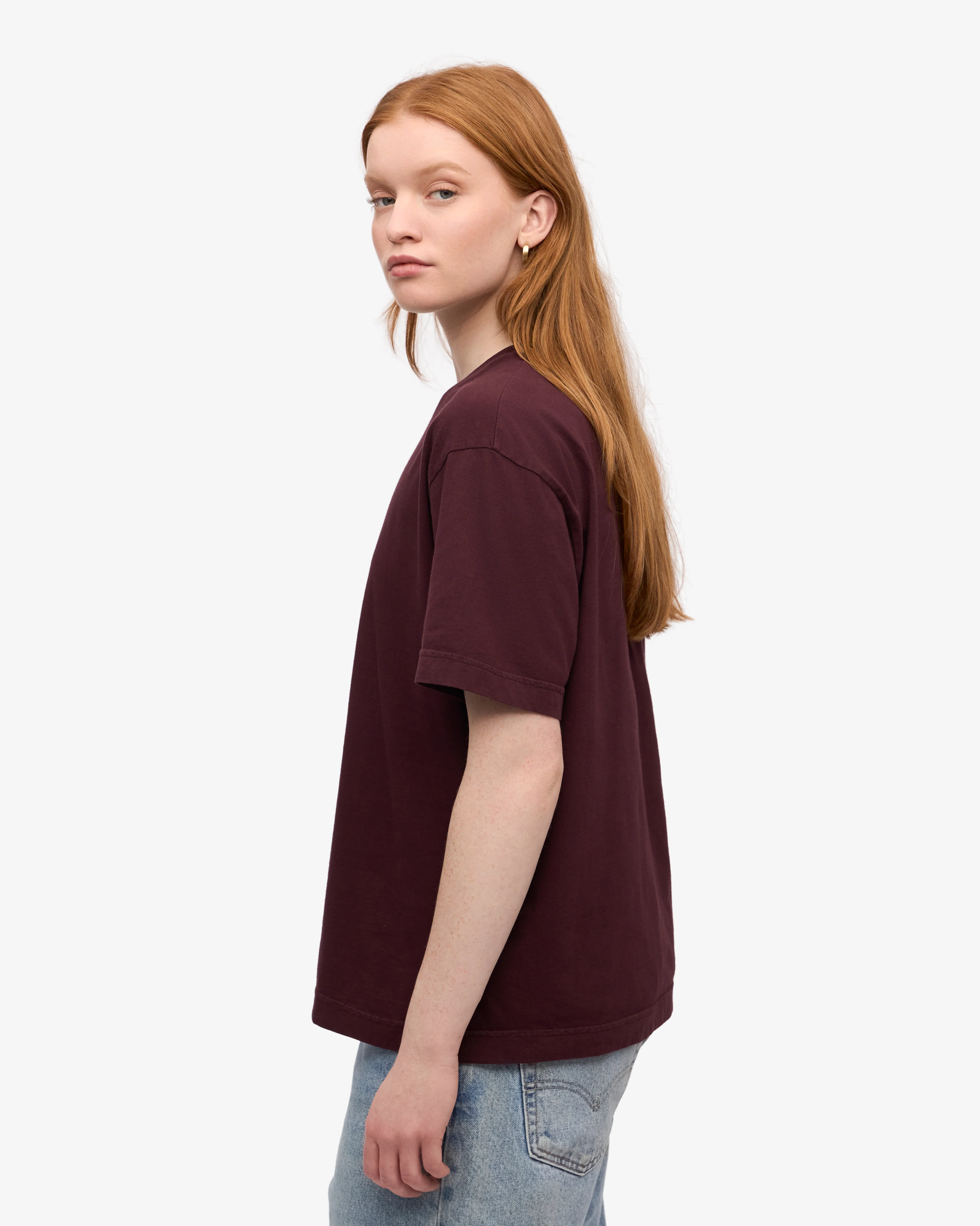 Oversized Organic T-Shirt - Oxblood Red