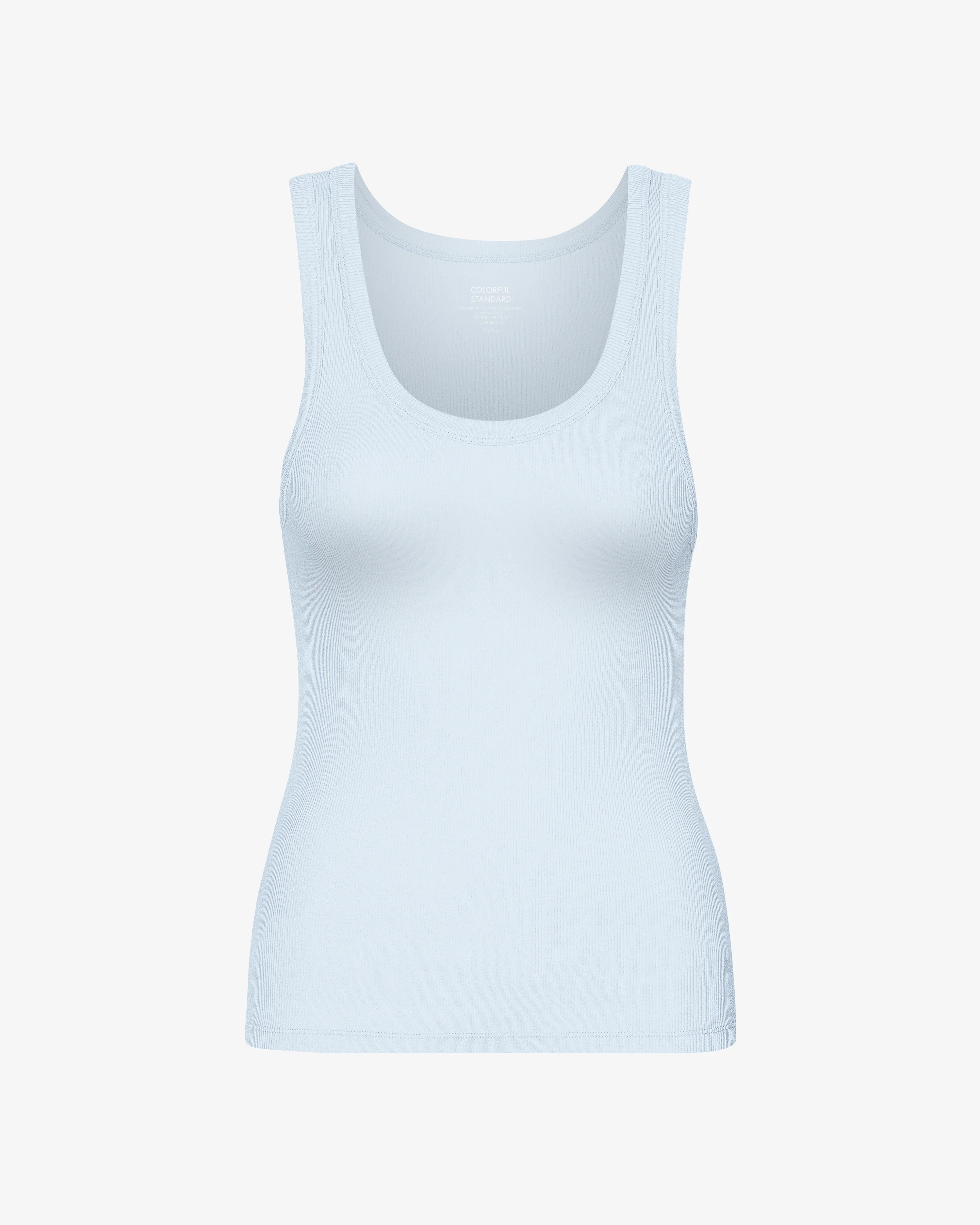 Women Organic Rib Tank Top - Polar Blue