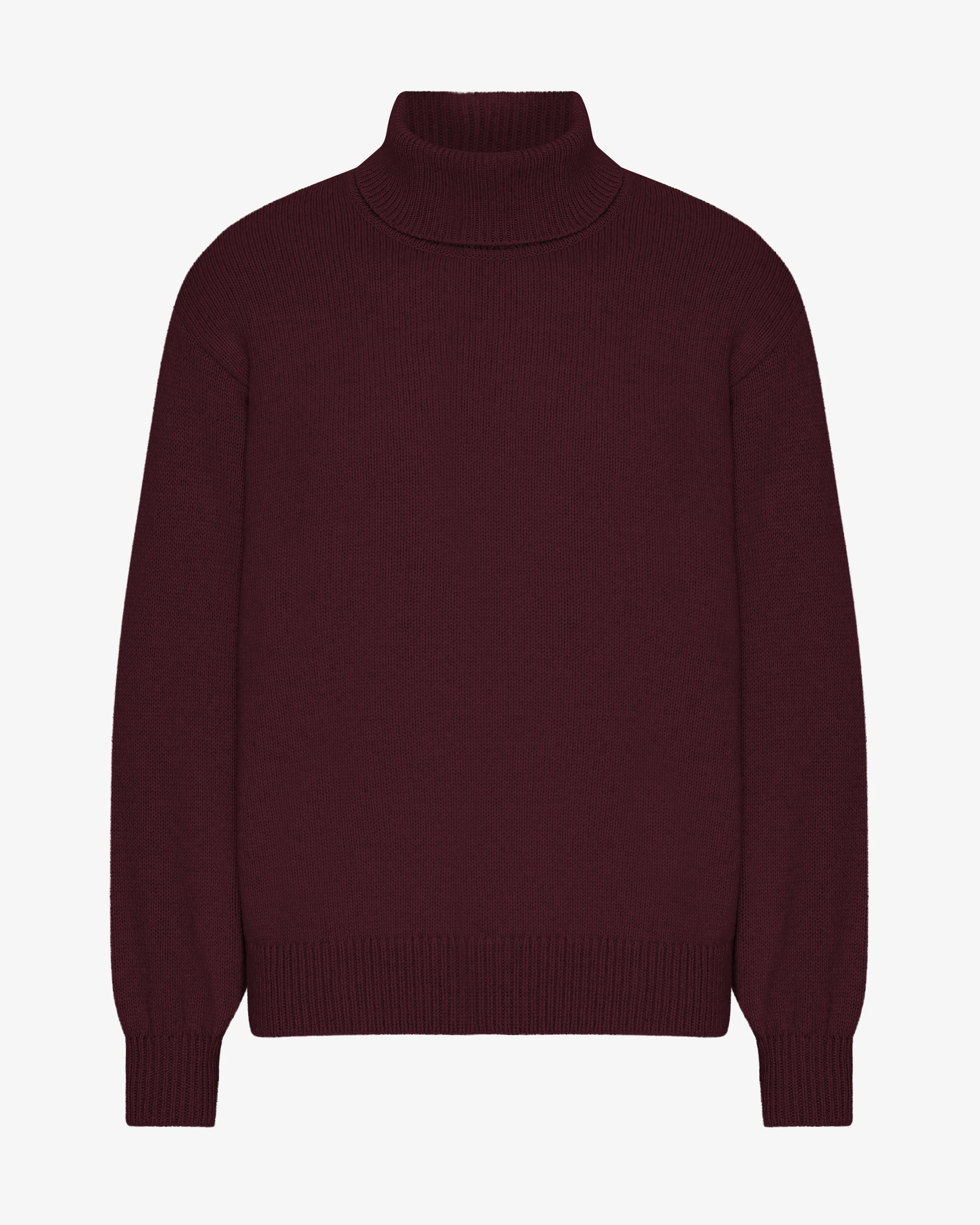 Merino Wool Turtleneck - Oxblood Red