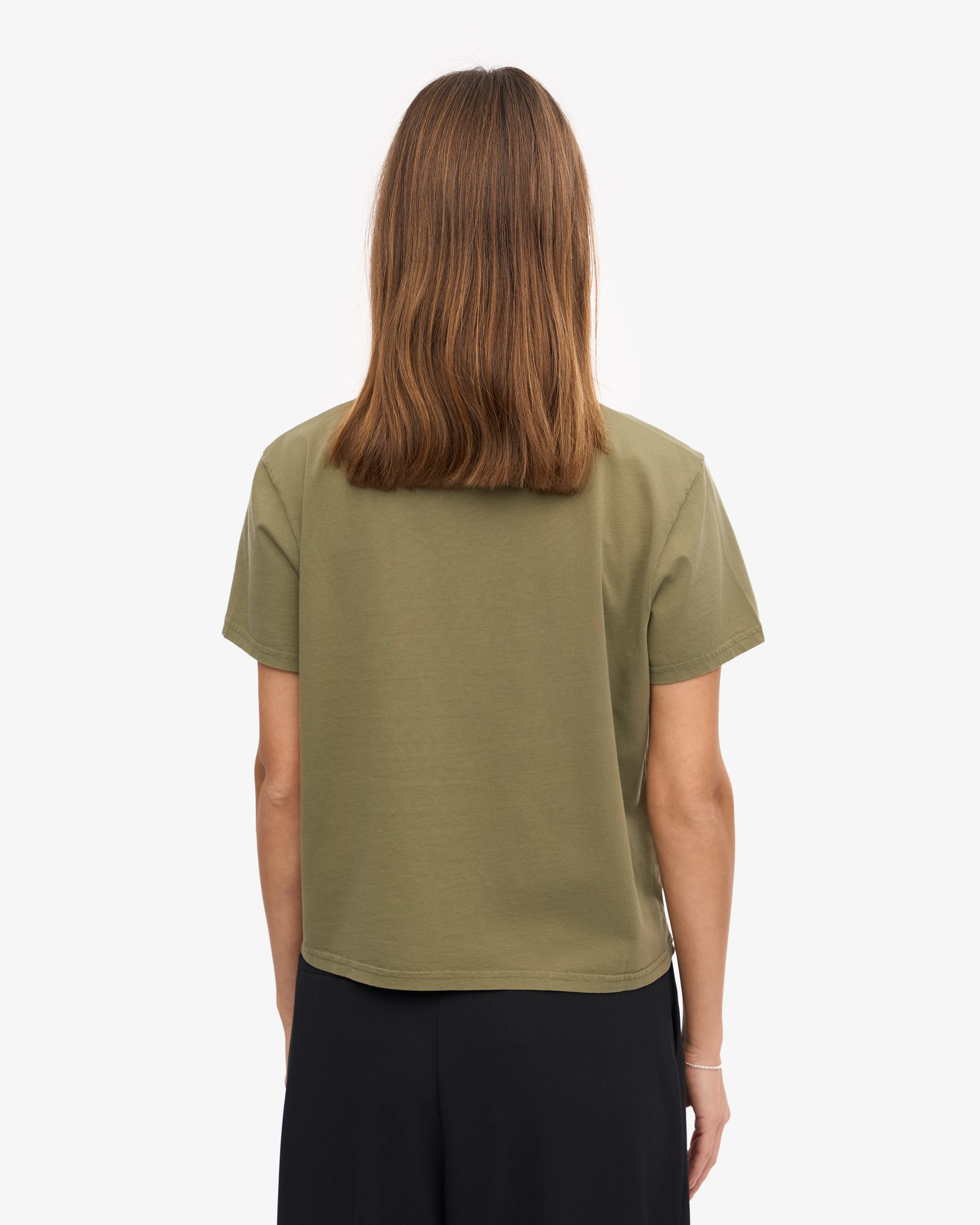 Organic Boxy Crop Tee - Dusty Olive
