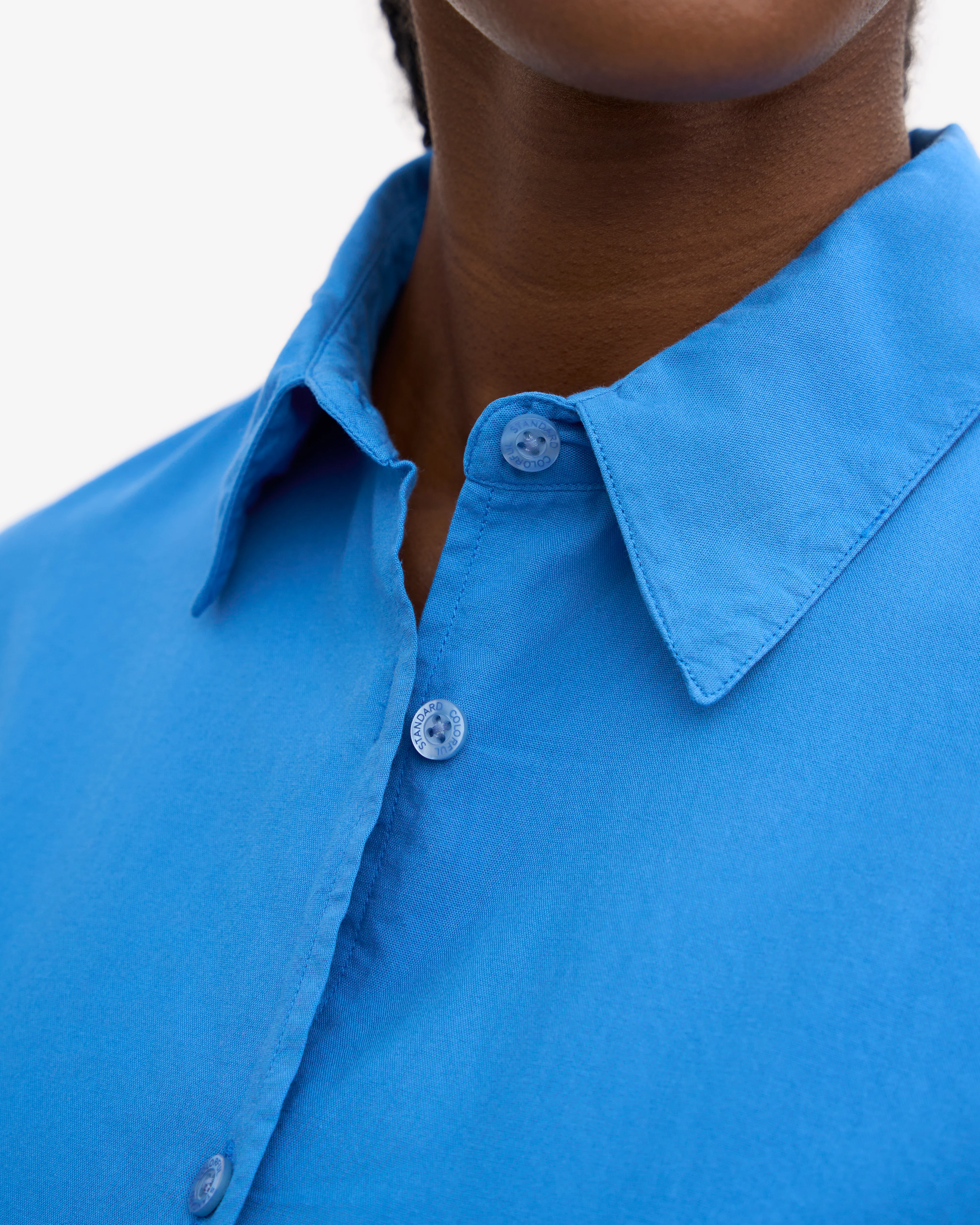 Organic Oversized Shirt - Pacific Blue
