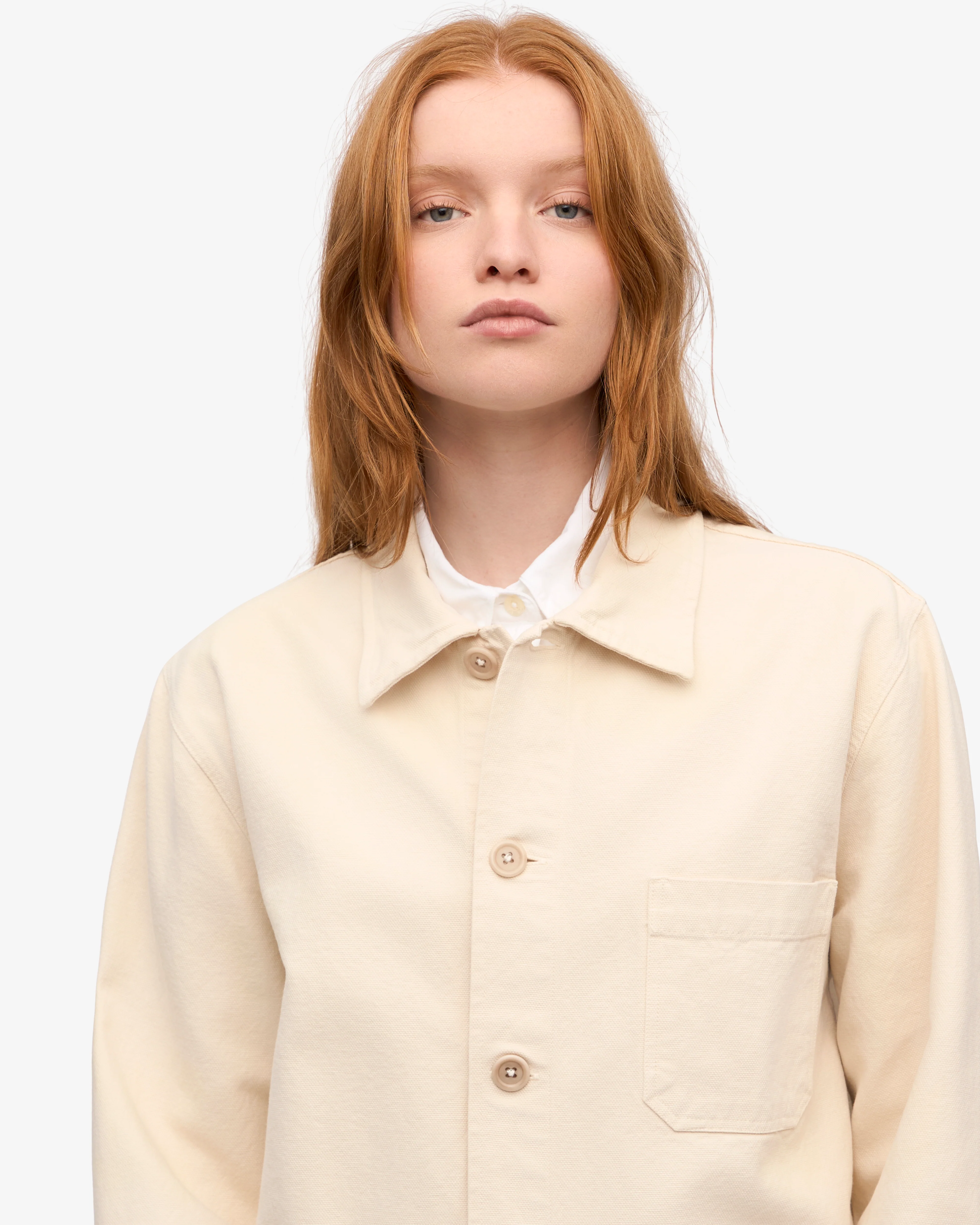 Organic Workwear Jacket - Ivory White