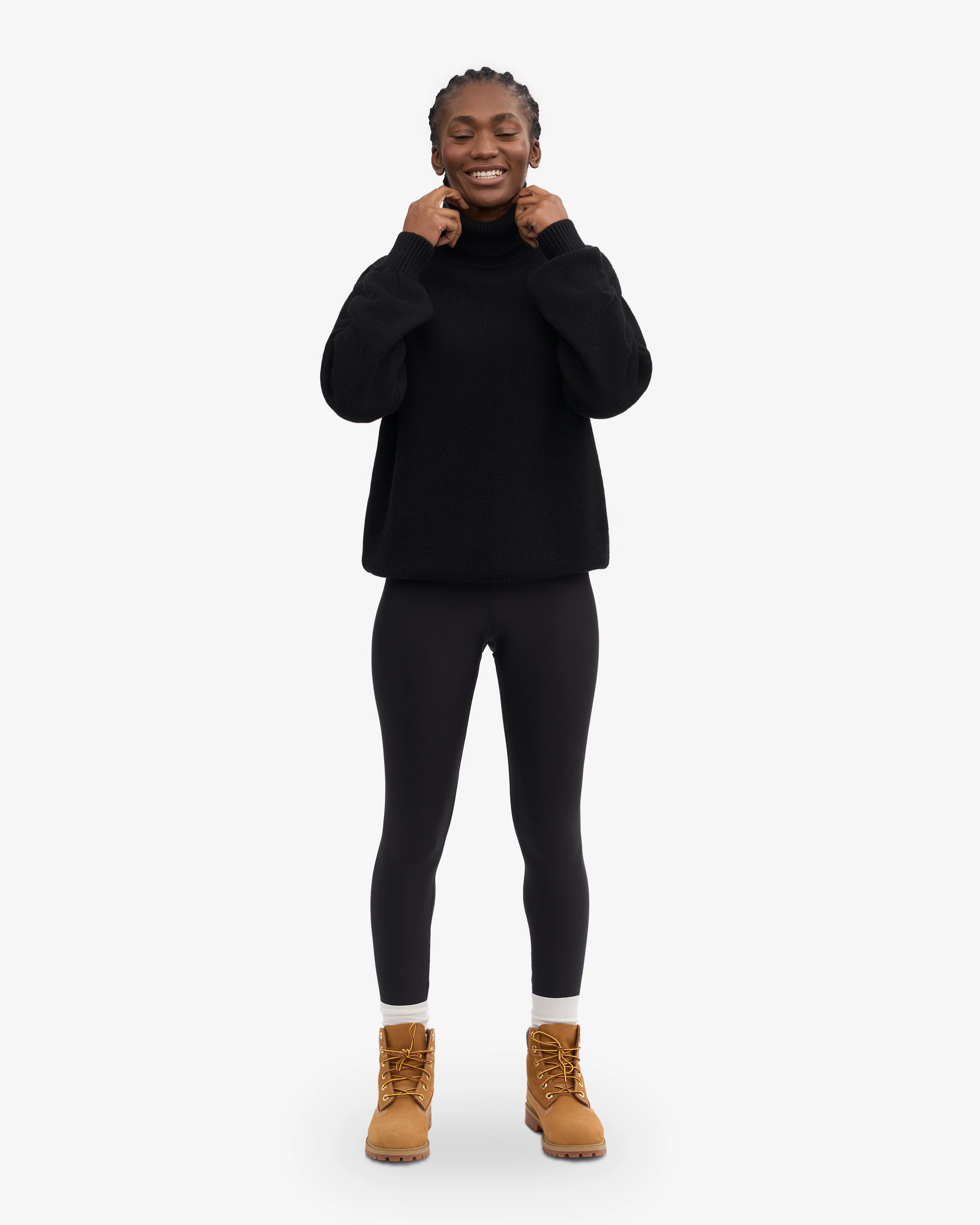 Merino Wool Turtleneck - Deep Black