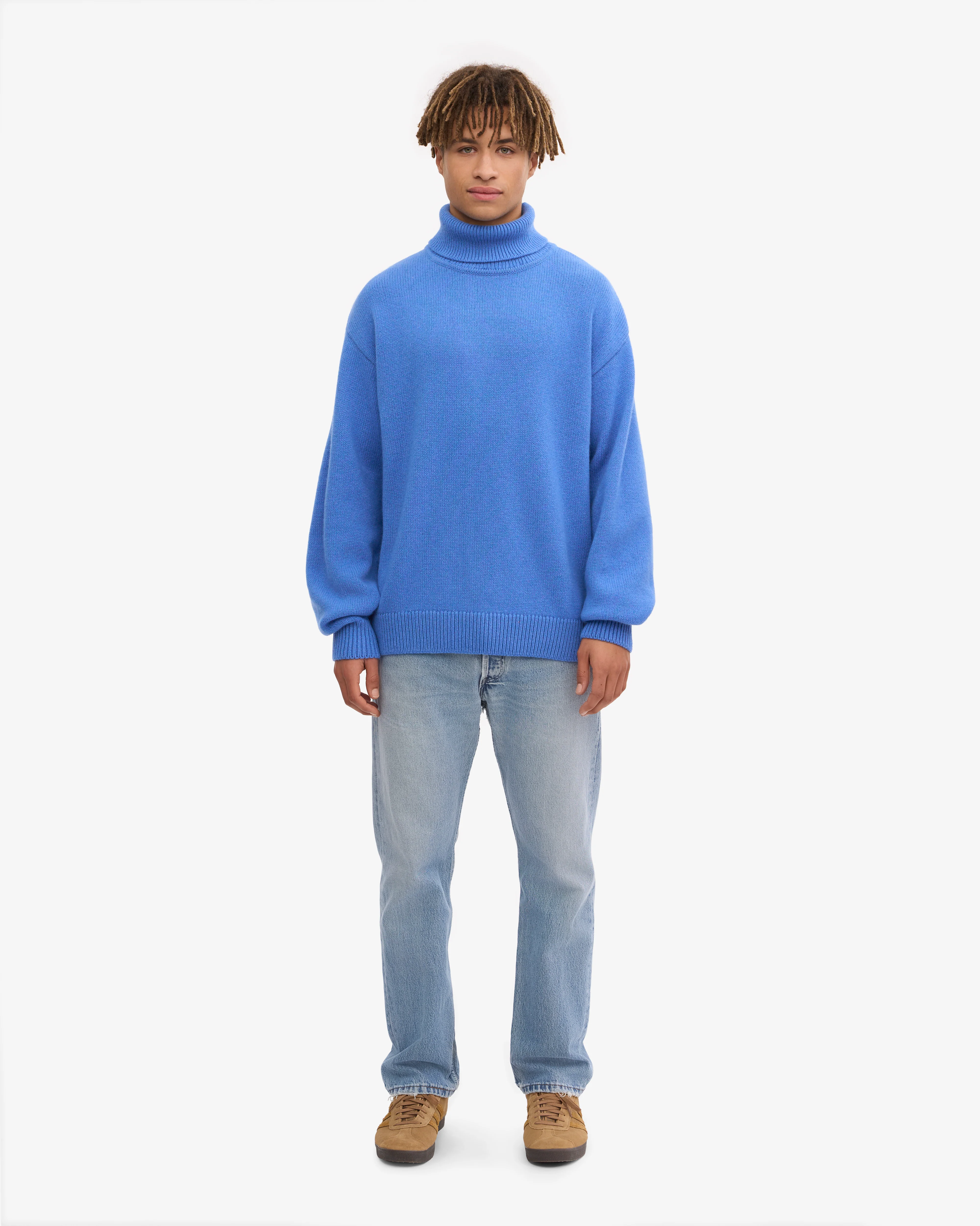 Merino Wool Turtleneck - Pacific Blue