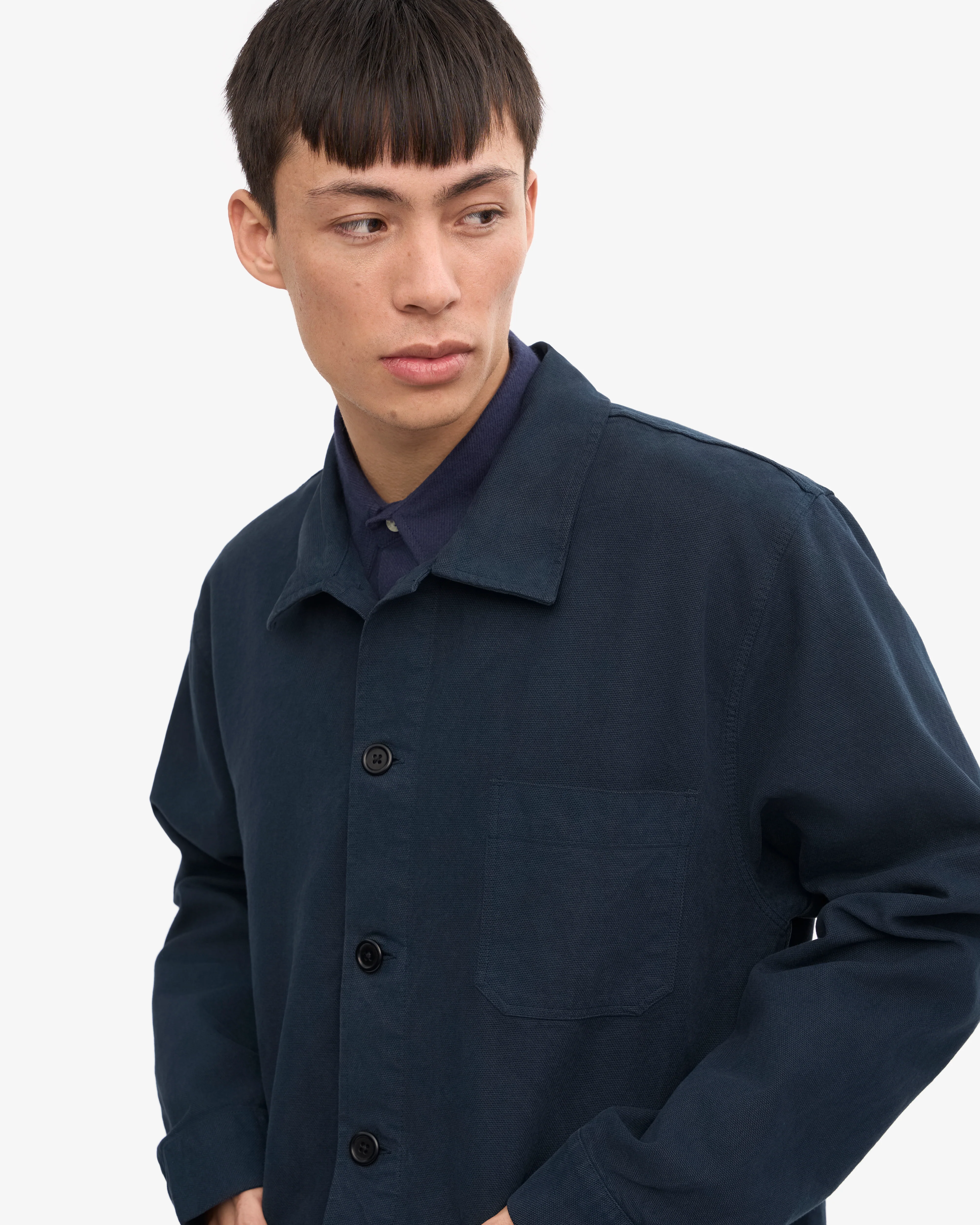 Organic Workwear Jacket - Navy Blue