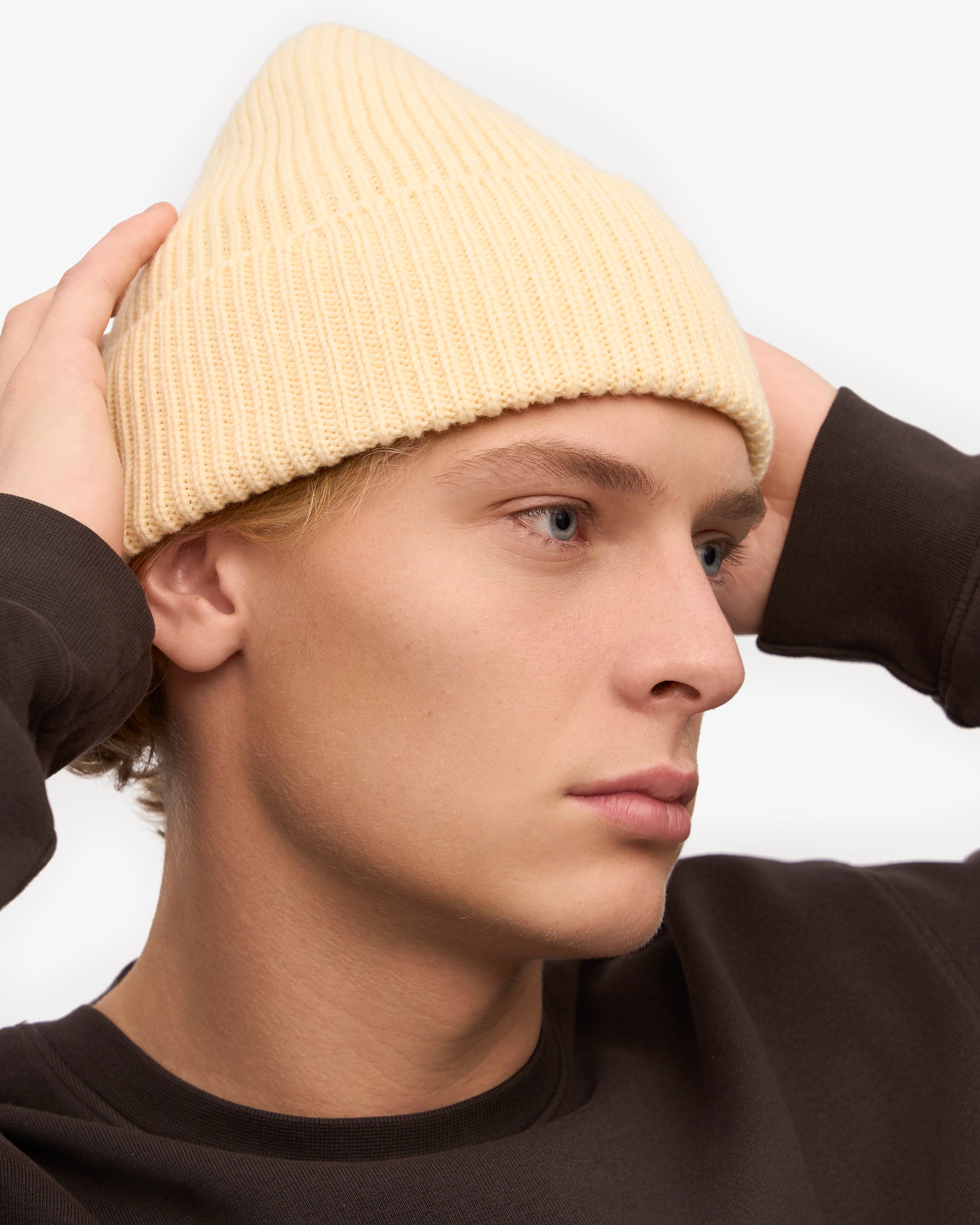Merino Wool Beanie - Soft Yellow