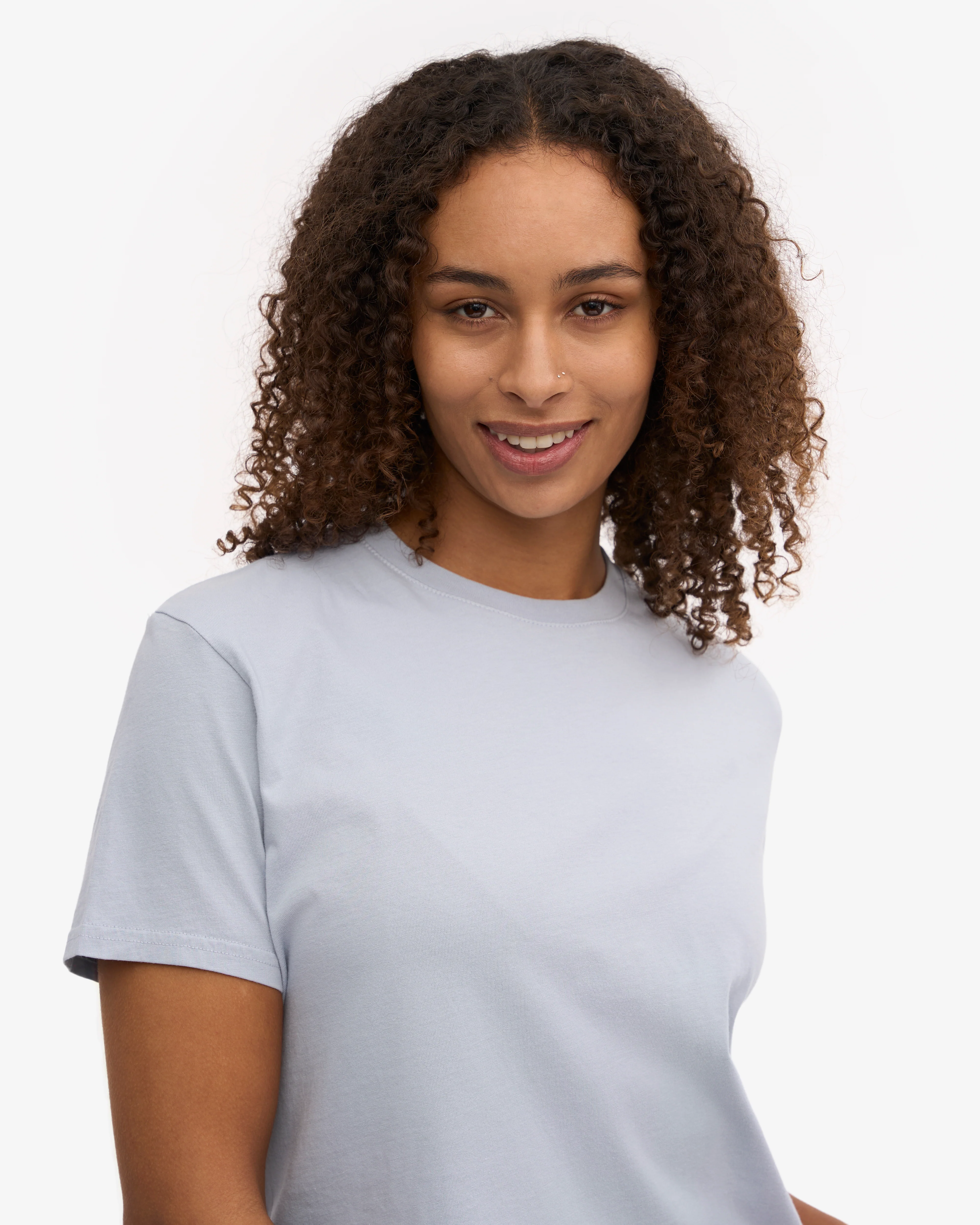 Organic Boxy Crop Tee - Polar Blue
