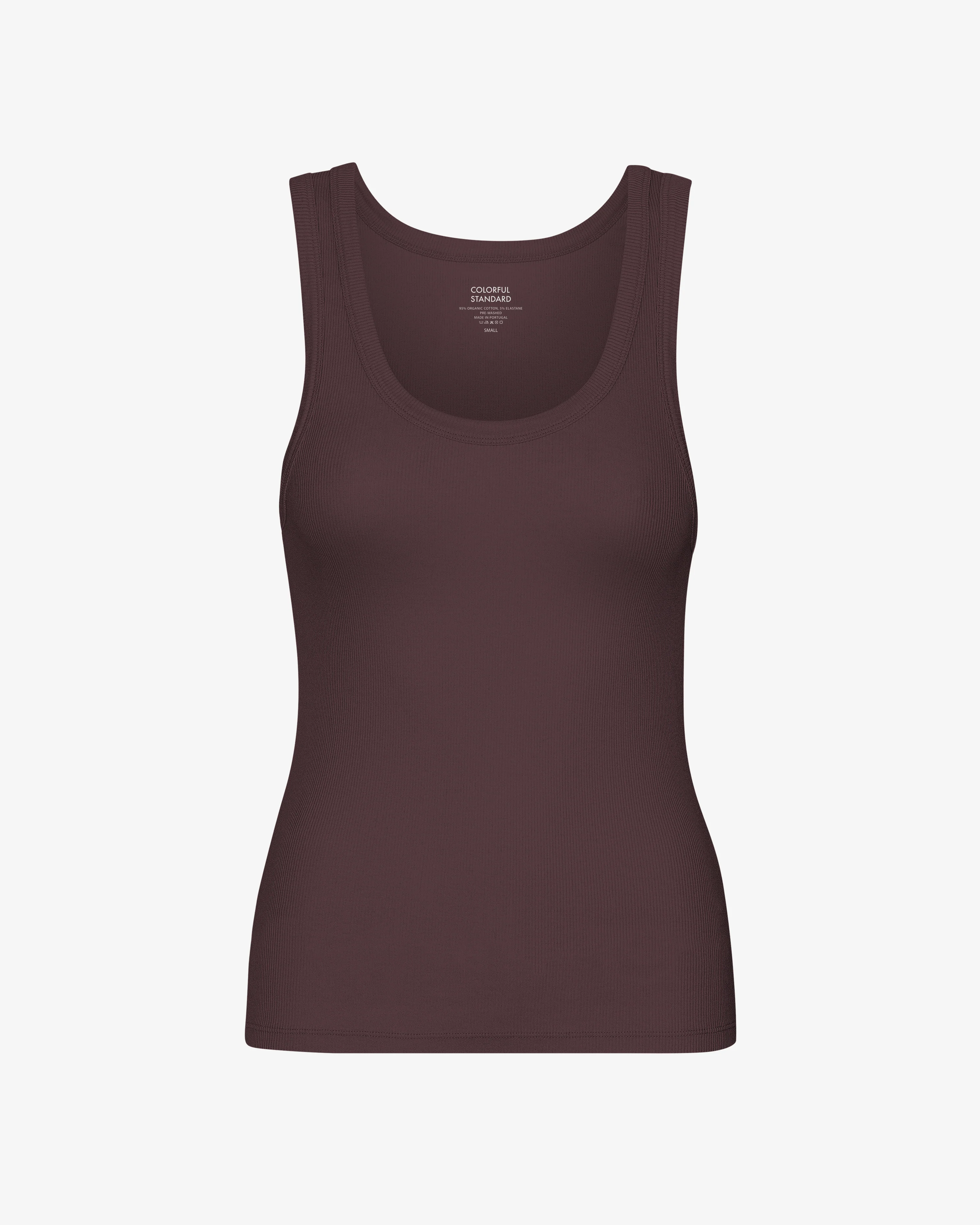 Women Organic Rib Tank Top - Oxblood Red