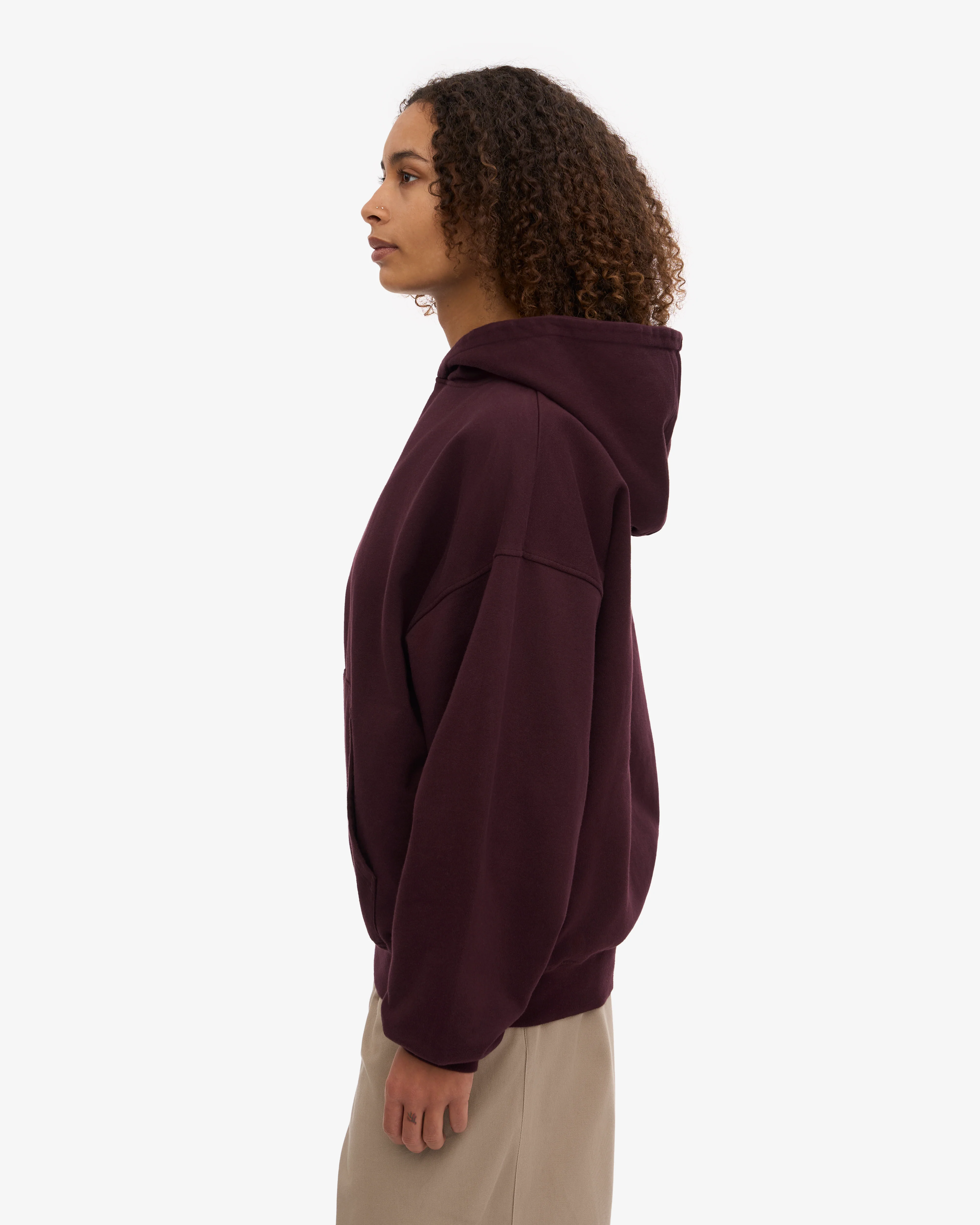 Organic Oversized Hood - Oxblood Red