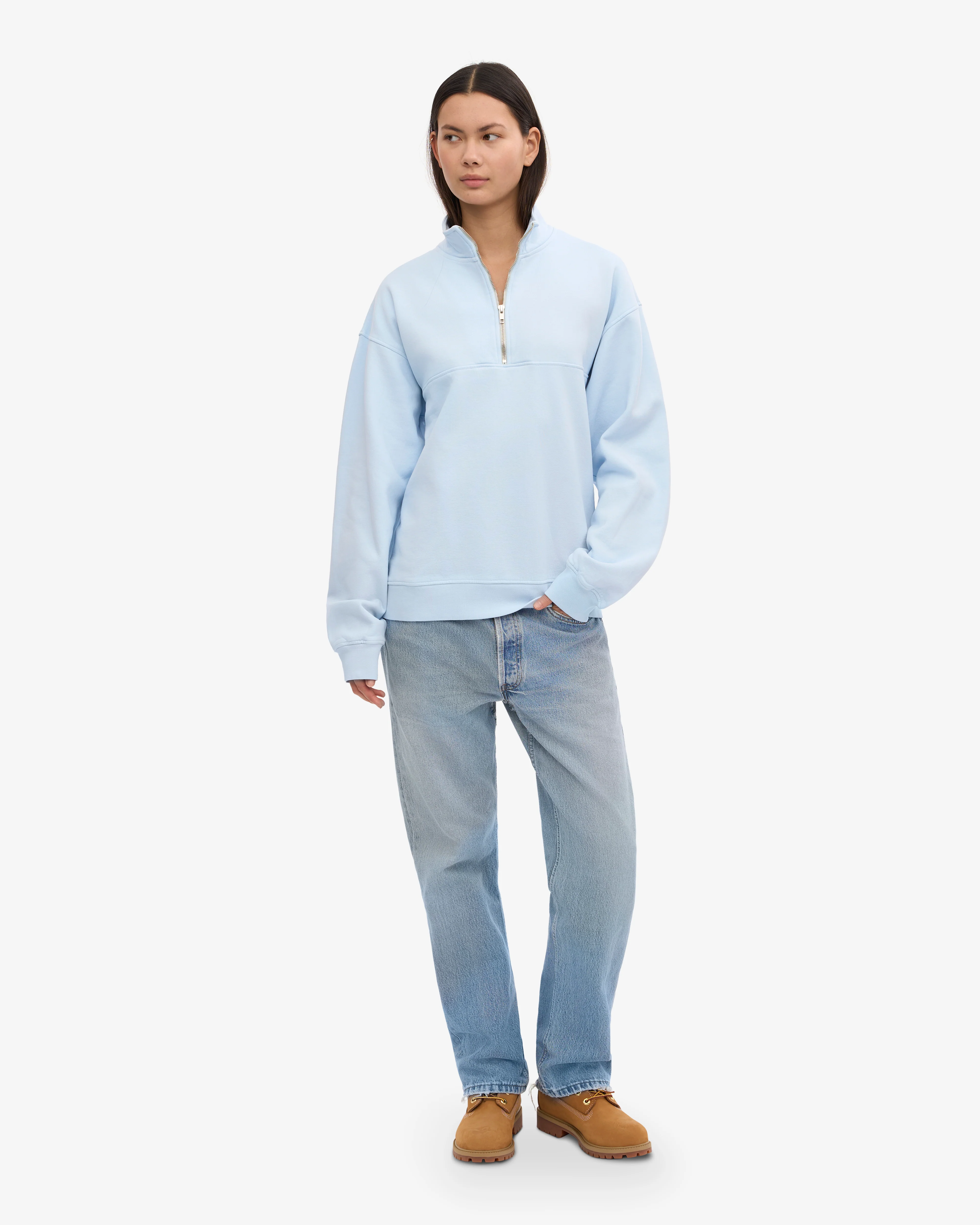 Organic Quarter Zip - Polar Blue