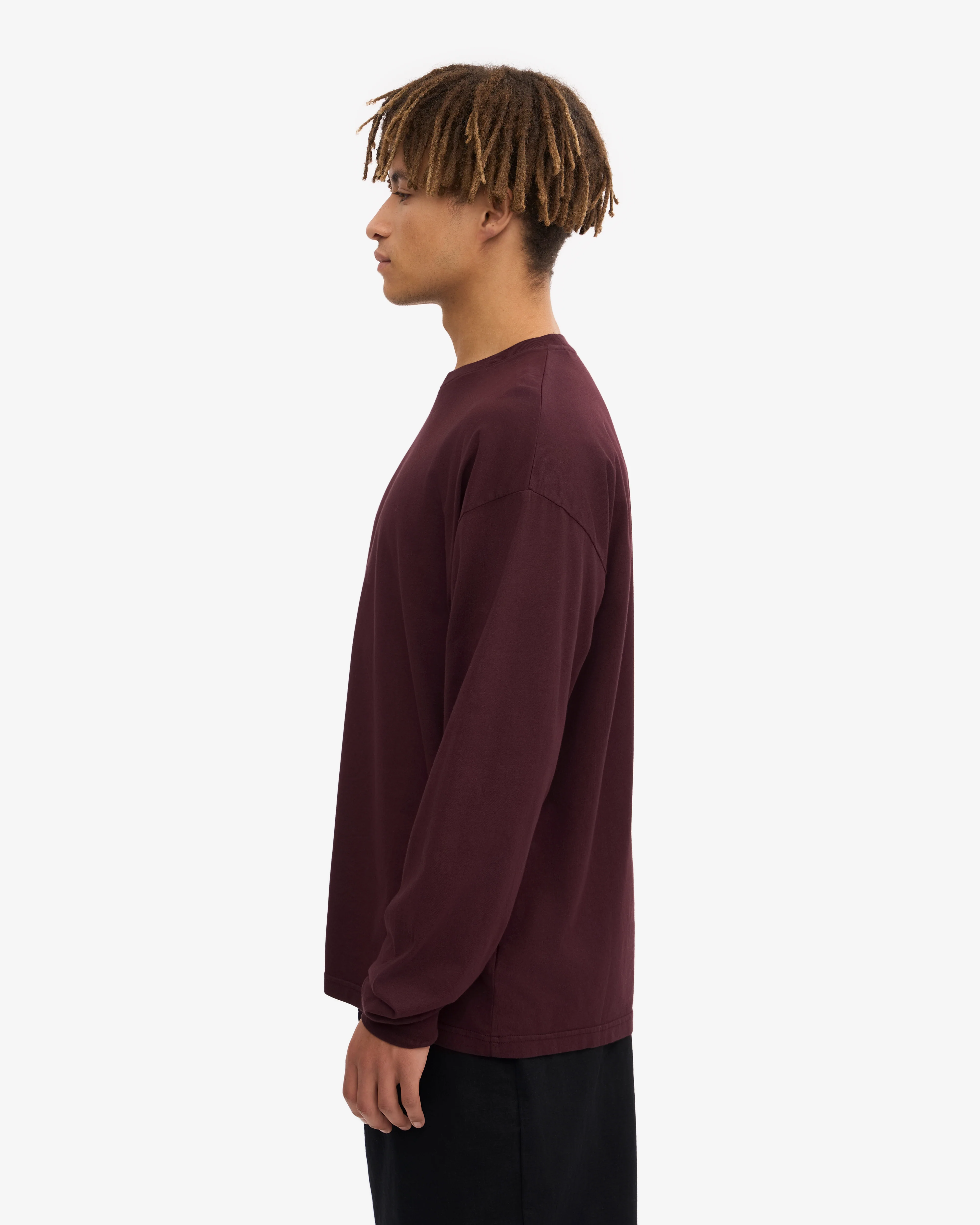 Oversized Organic LS T-Shirt - Oxblood Red