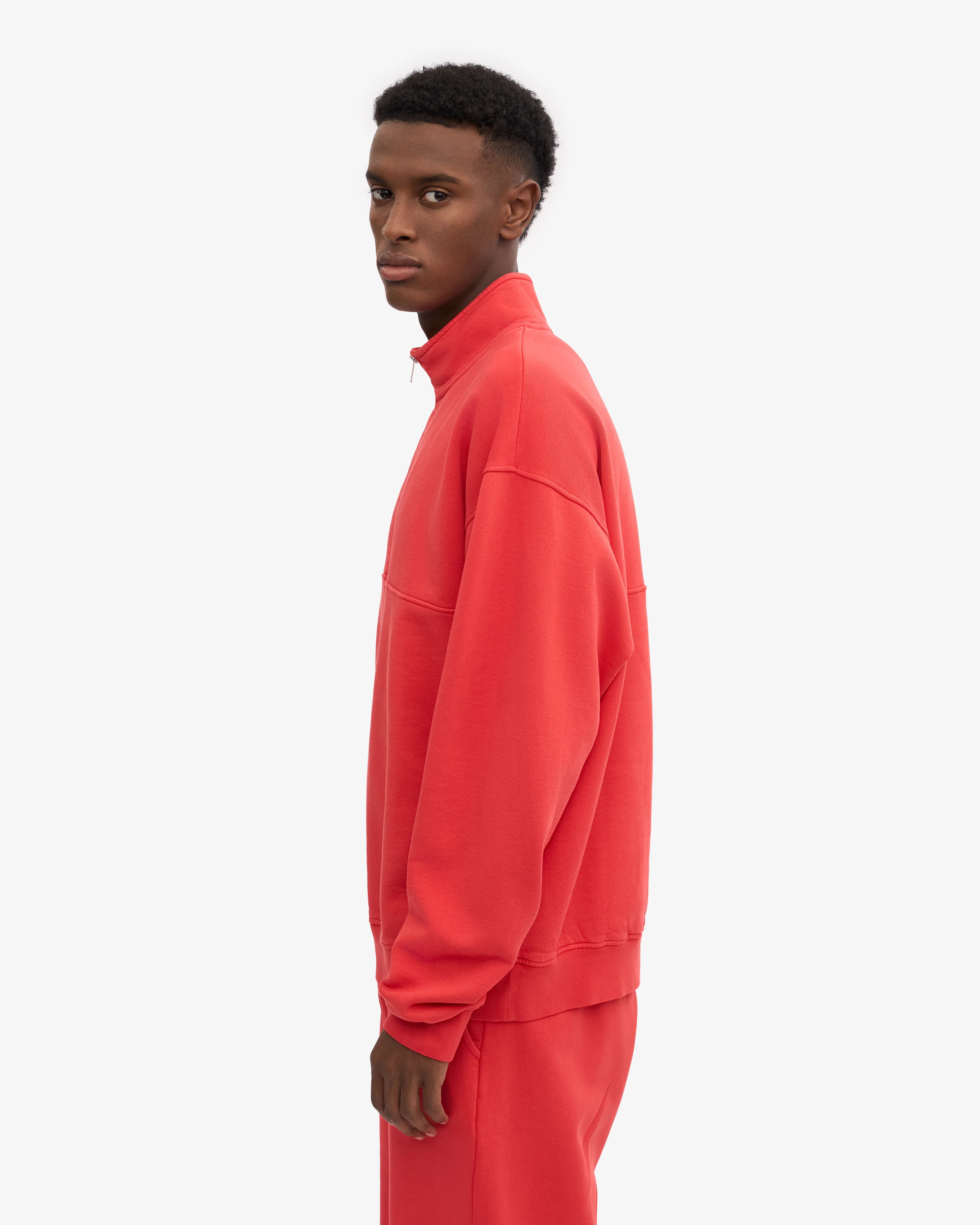Organic Quarter Zip - Red Tangerine