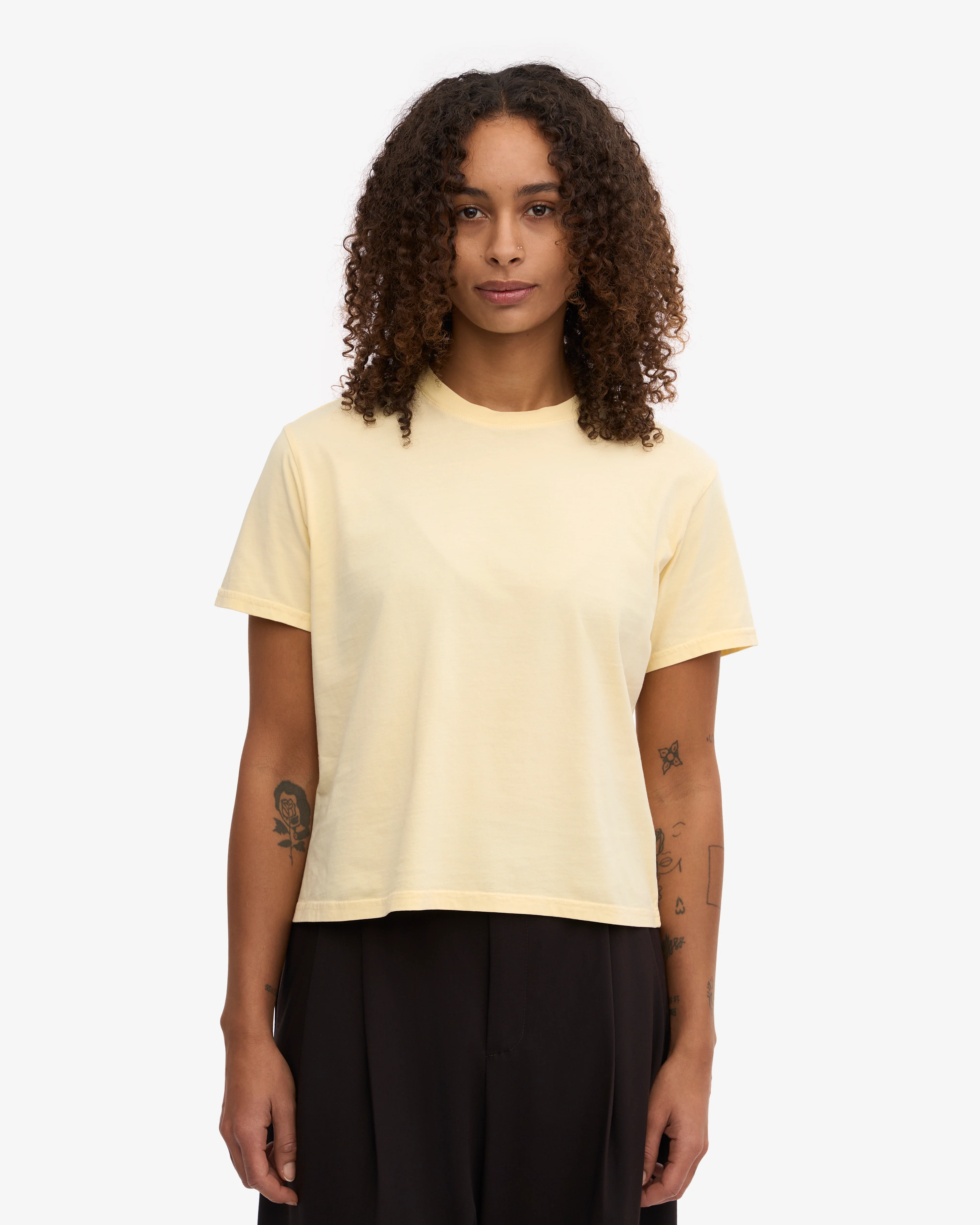 Organic Boxy Crop Tee - Soft Yellow
