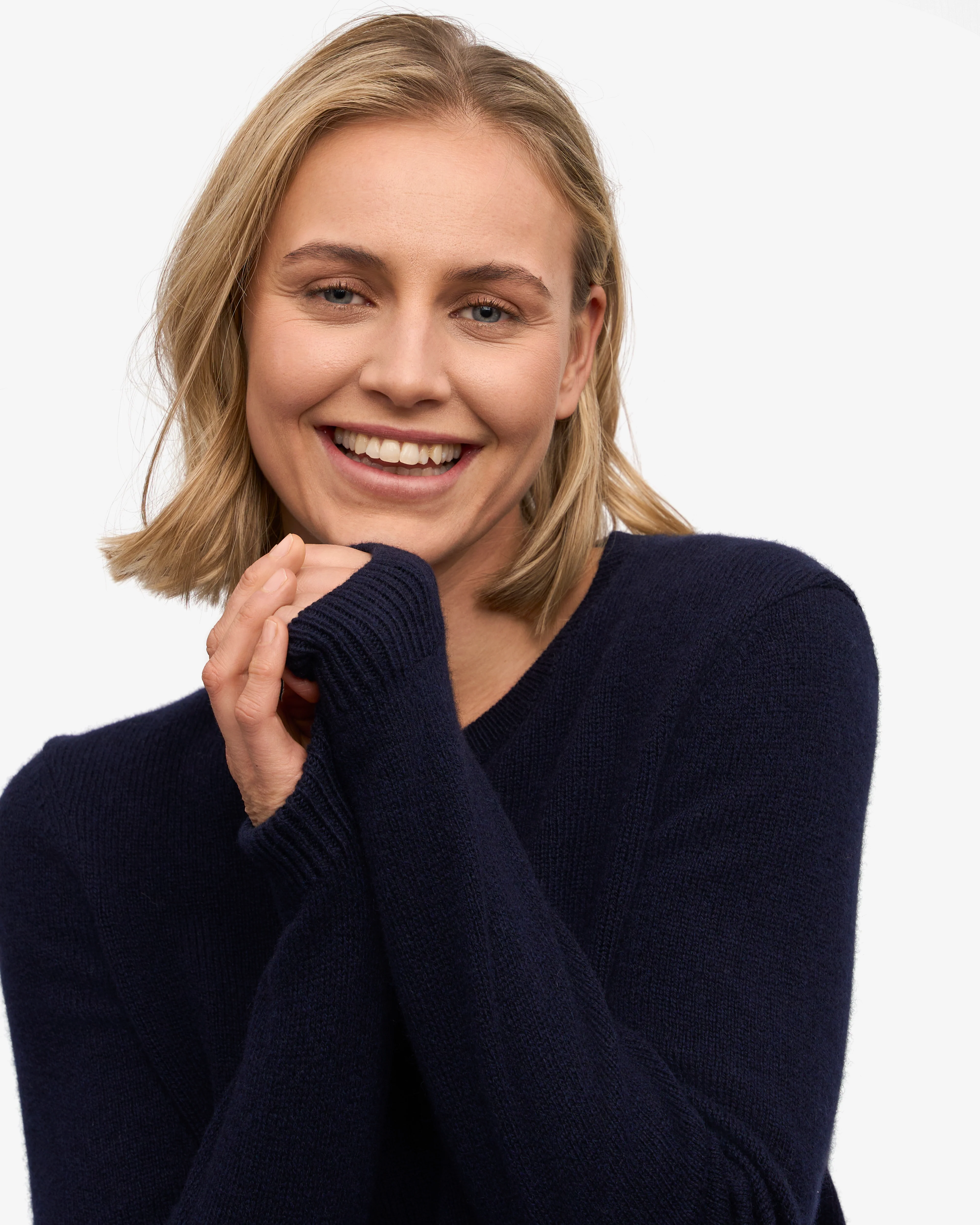 Women Classic Merino Wool Crew - Navy Blue