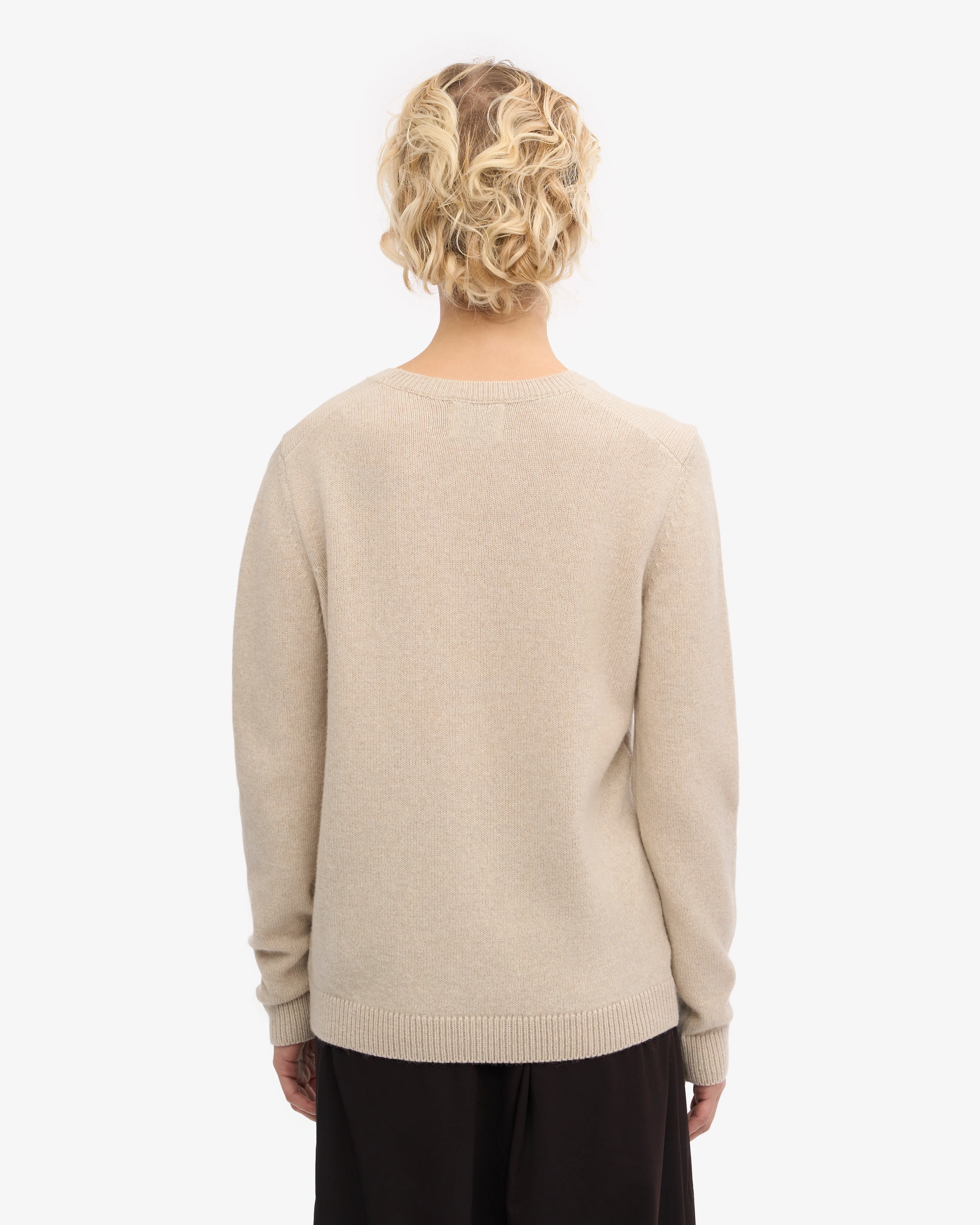 Women Classic Merino Wool Crew - Ivory White