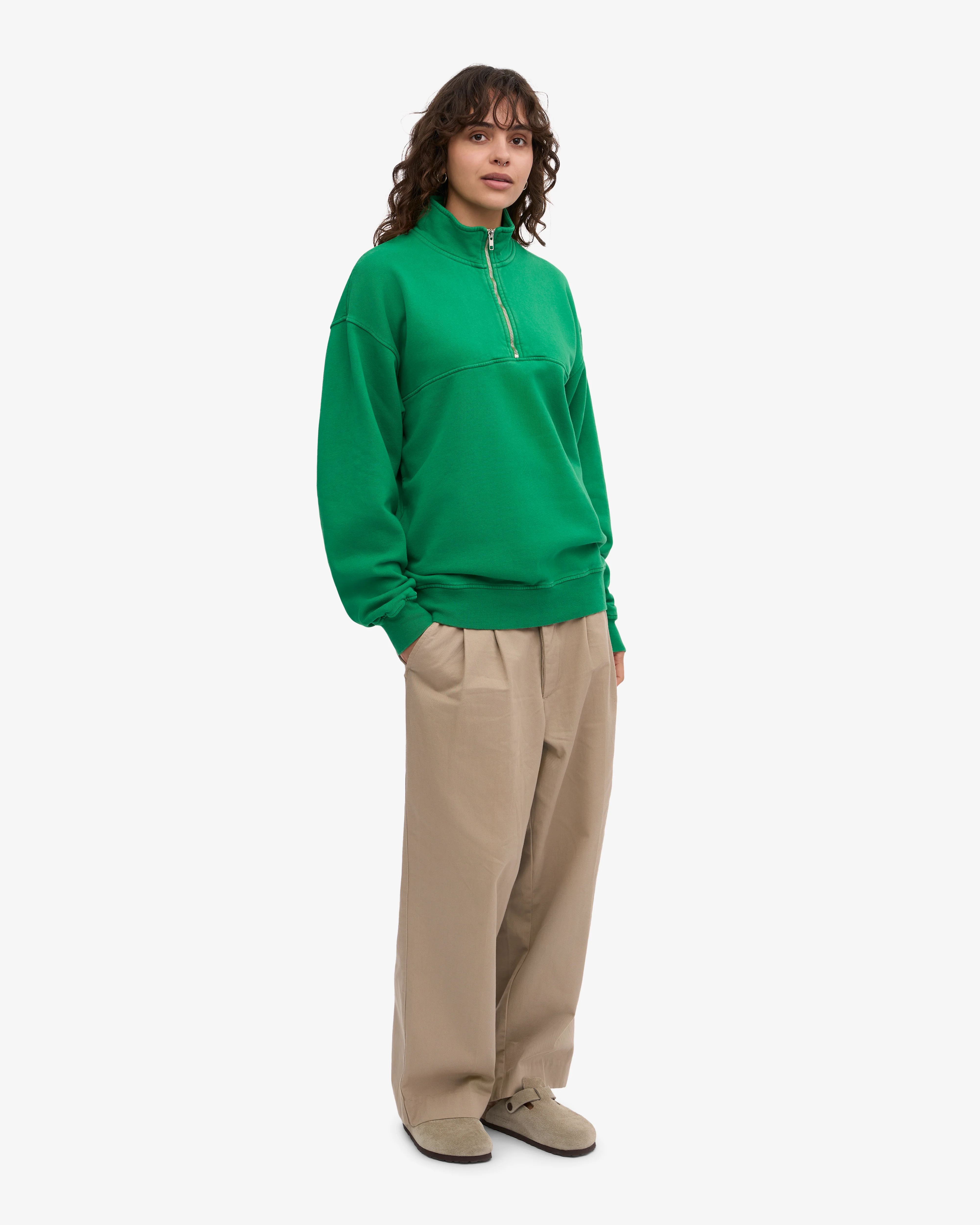 Organic Quarter Zip - Kelly Green
