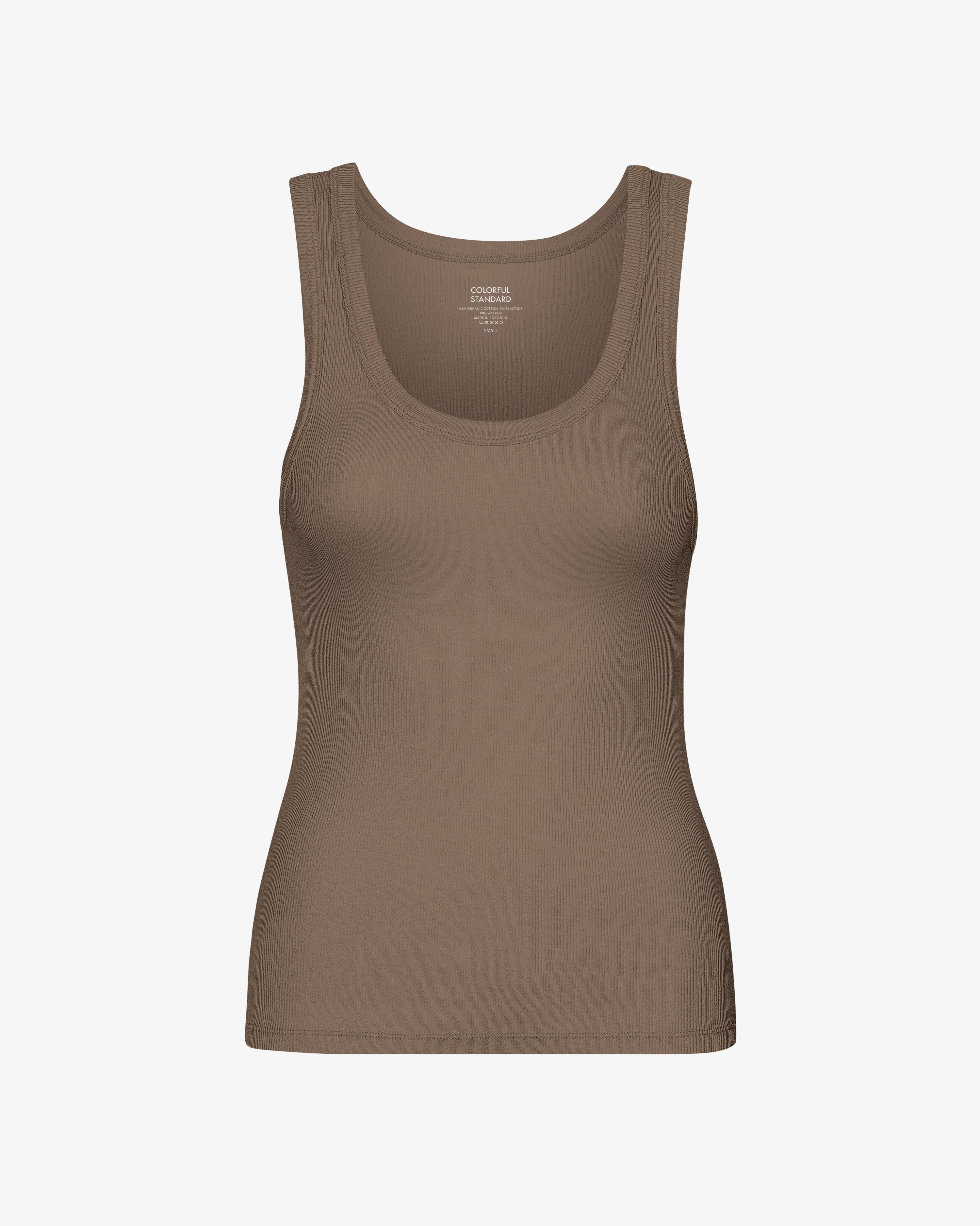 Women Organic Rib Tank Top - Cedar Brown