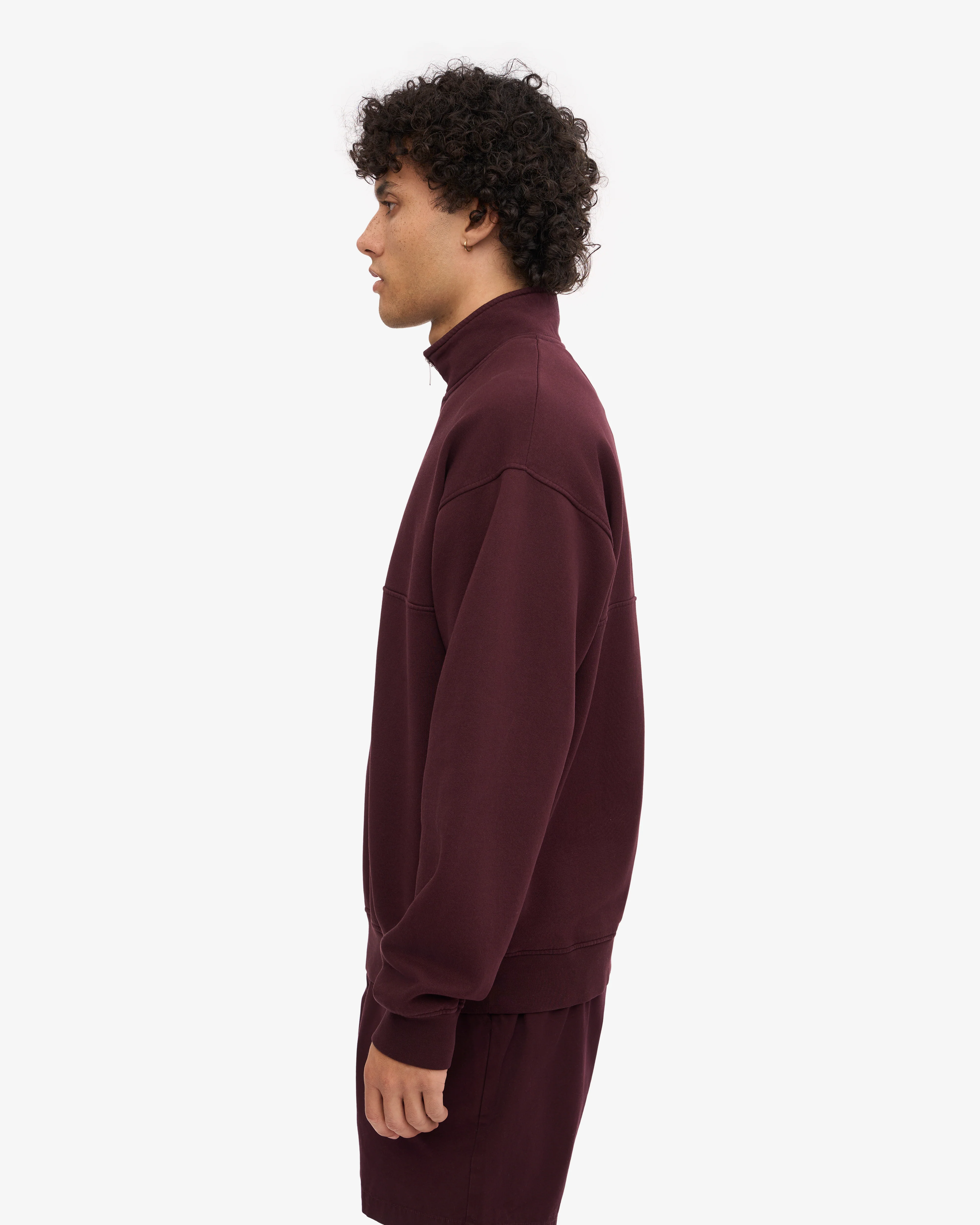 Organic Quarter Zip - Oxblood Red
