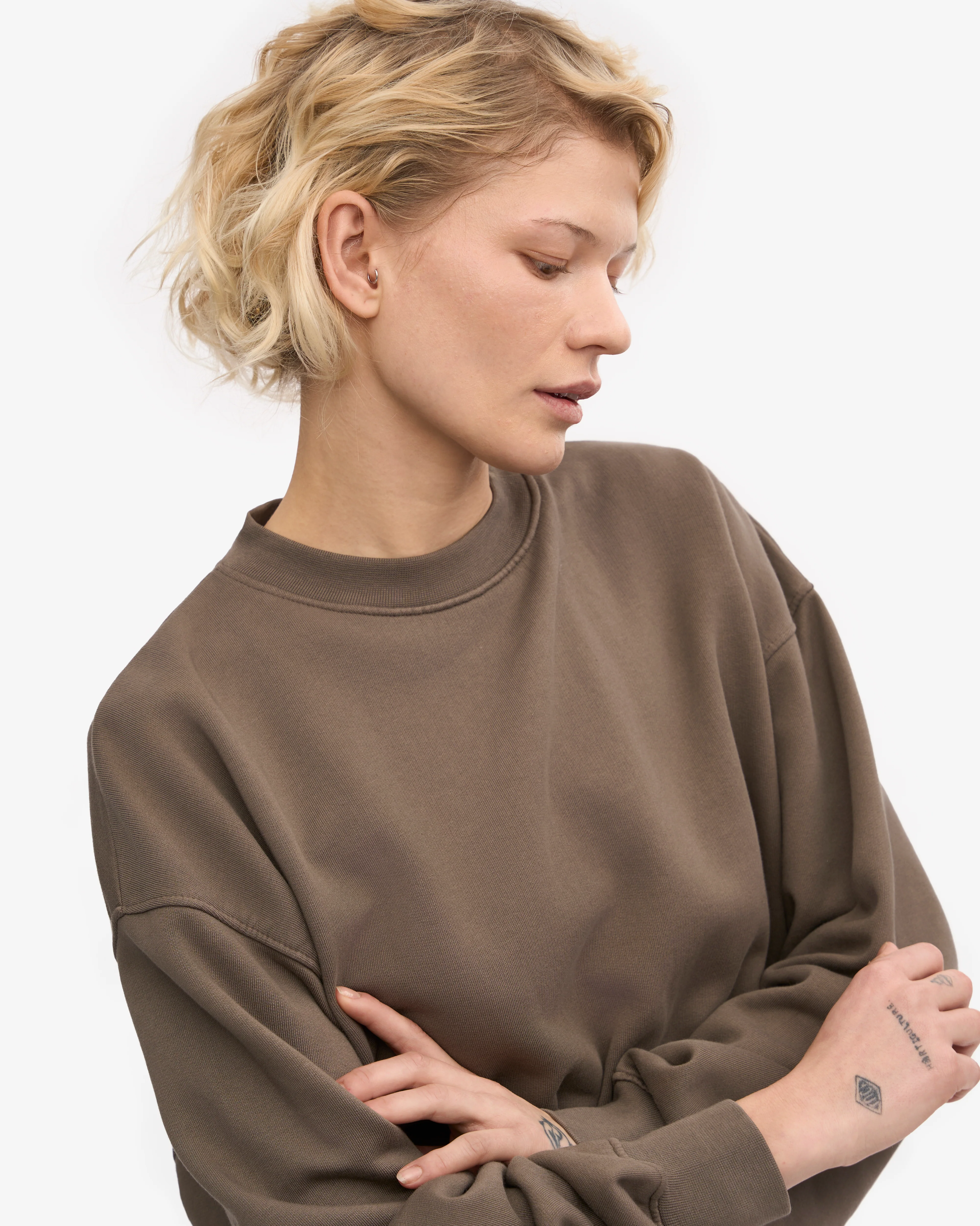 Organic Oversized Crew - Cedar Brown