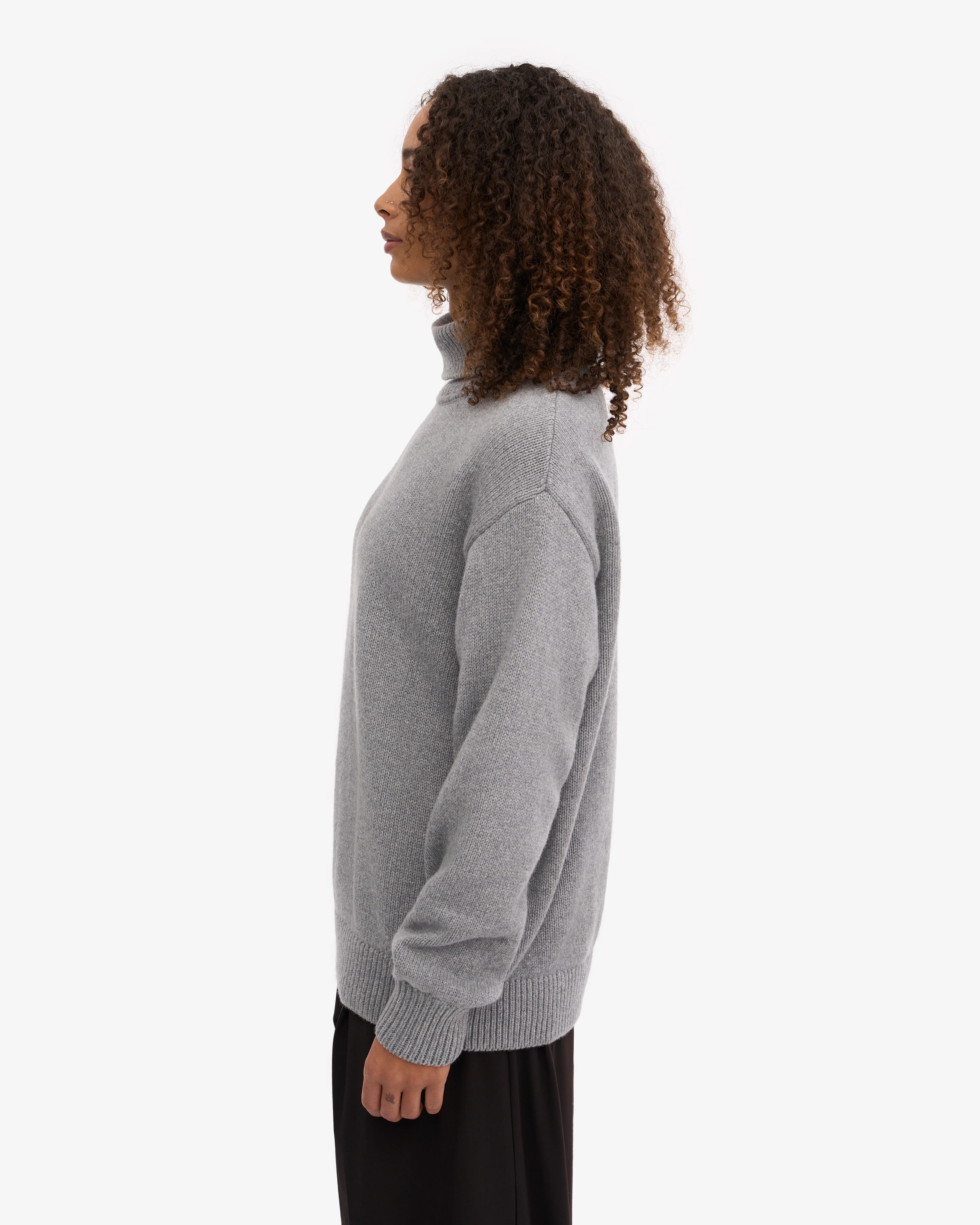 Merino Wool Turtleneck - Heather Grey