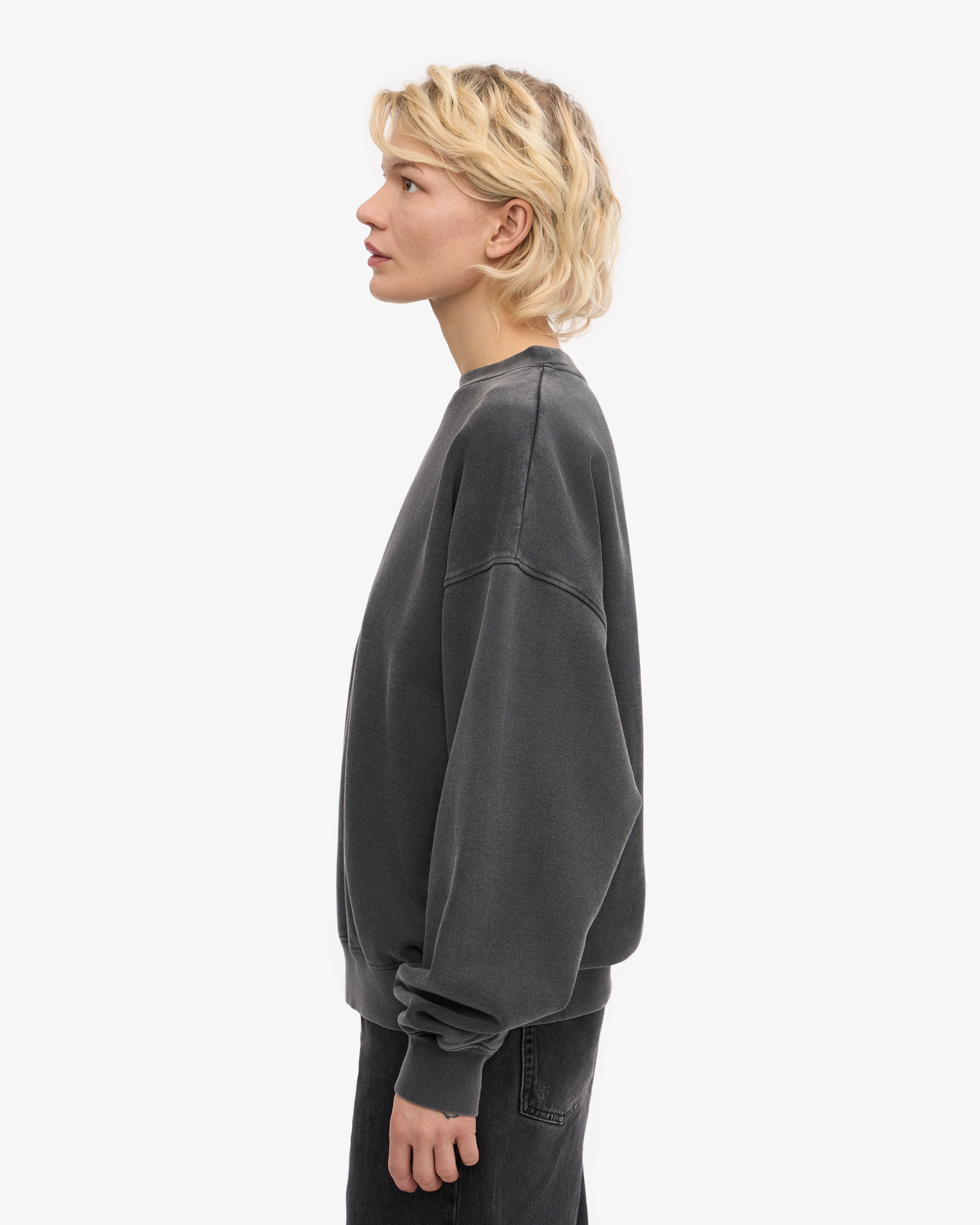 Organic Oversized Crew - Faded Black