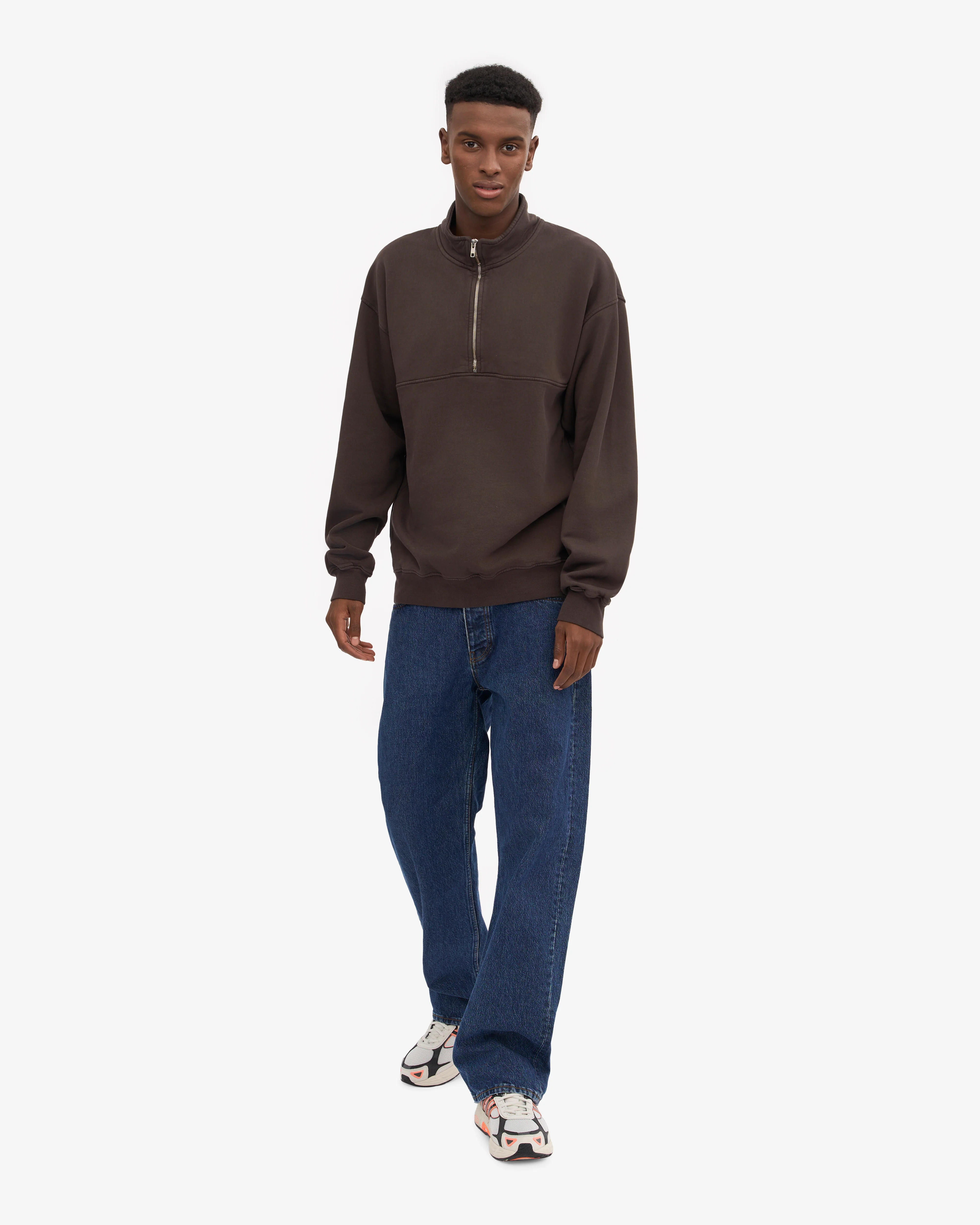 Organic Quarter Zip - Coffee Brown