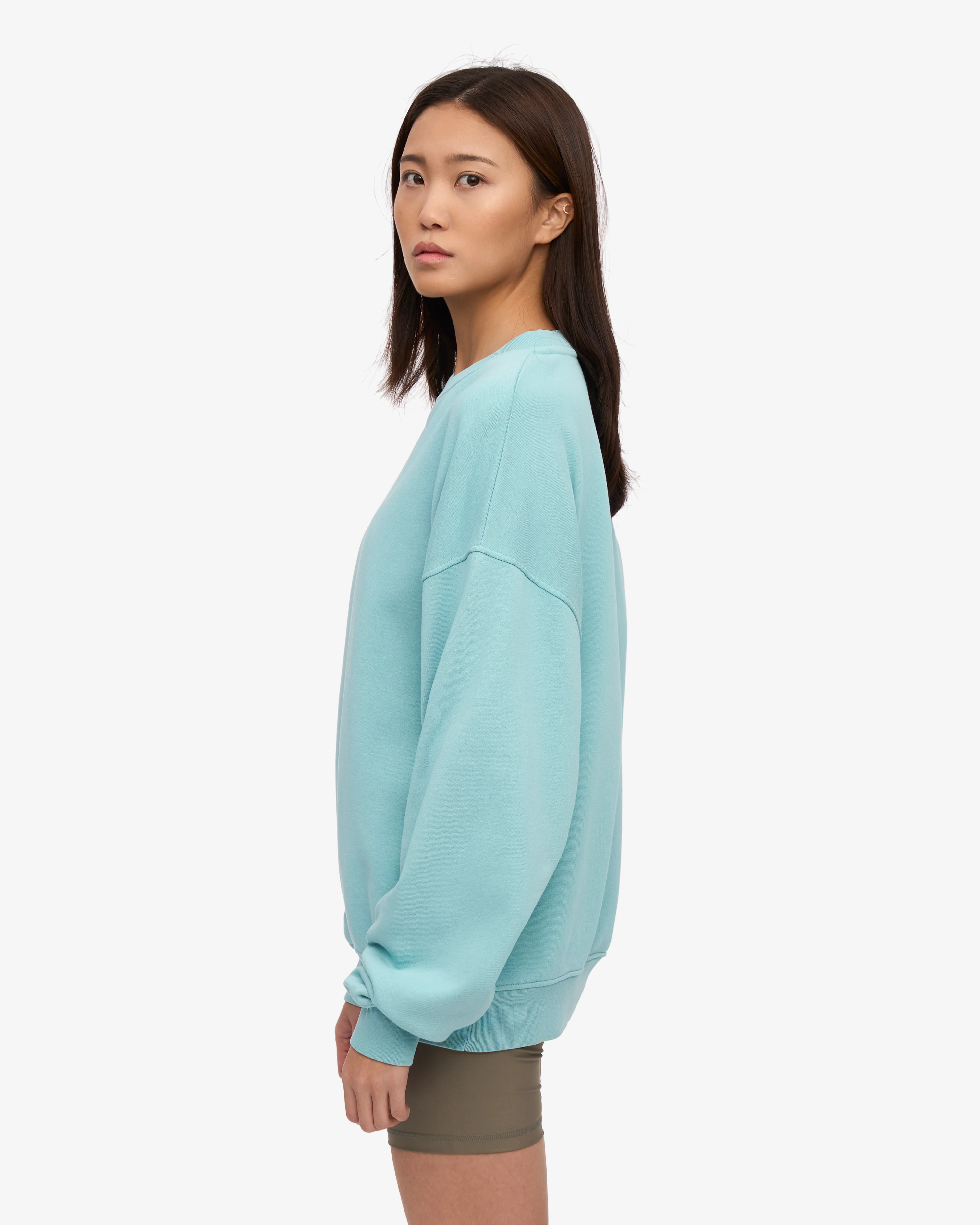 Organic Oversized Crew - Teal Blue