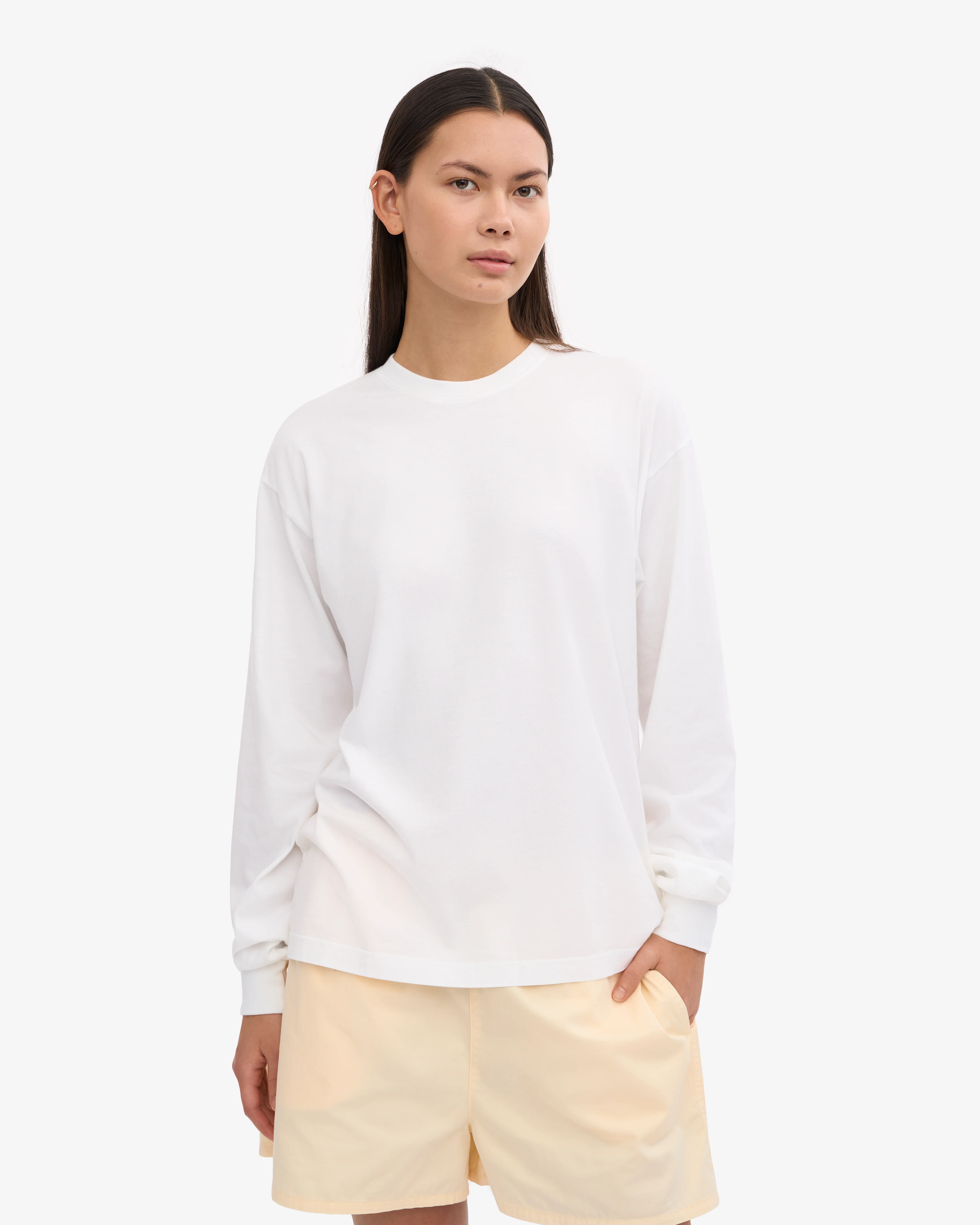 Oversized Organic LS T-Shirt - Optical White