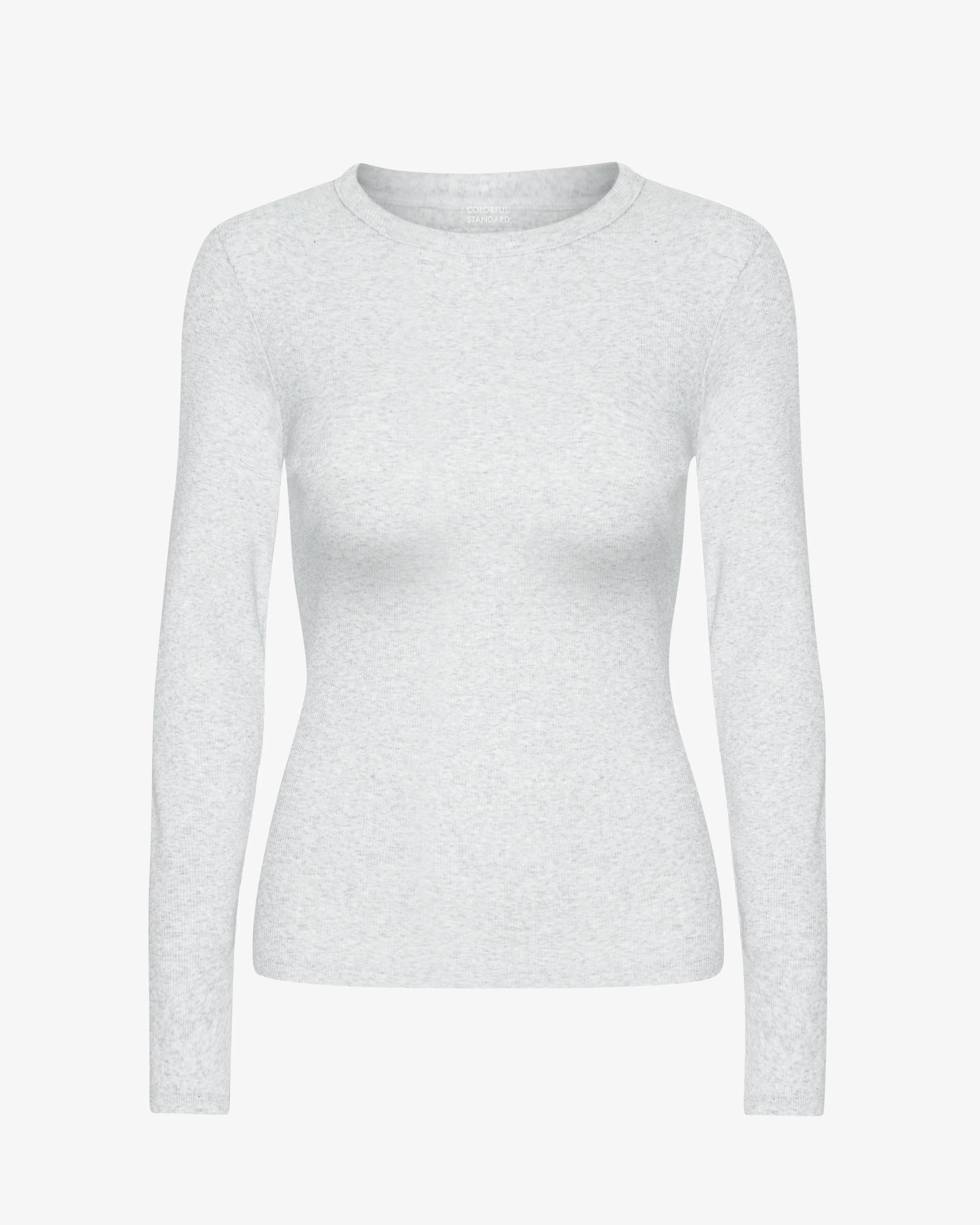 Women Organic Rib LS T-Shirt - Snow Melange