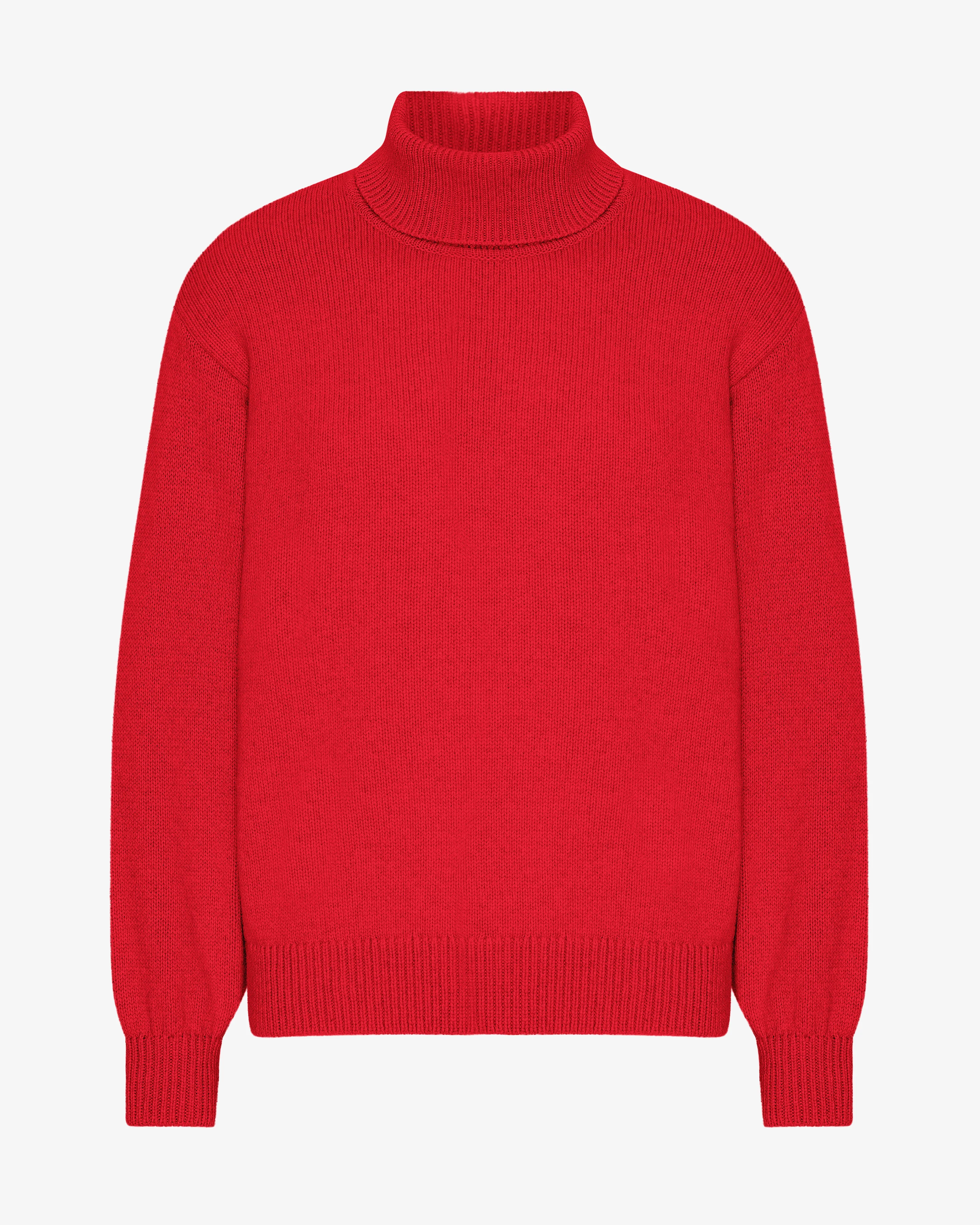 Merino Wool Turtleneck - Scarlet Red
