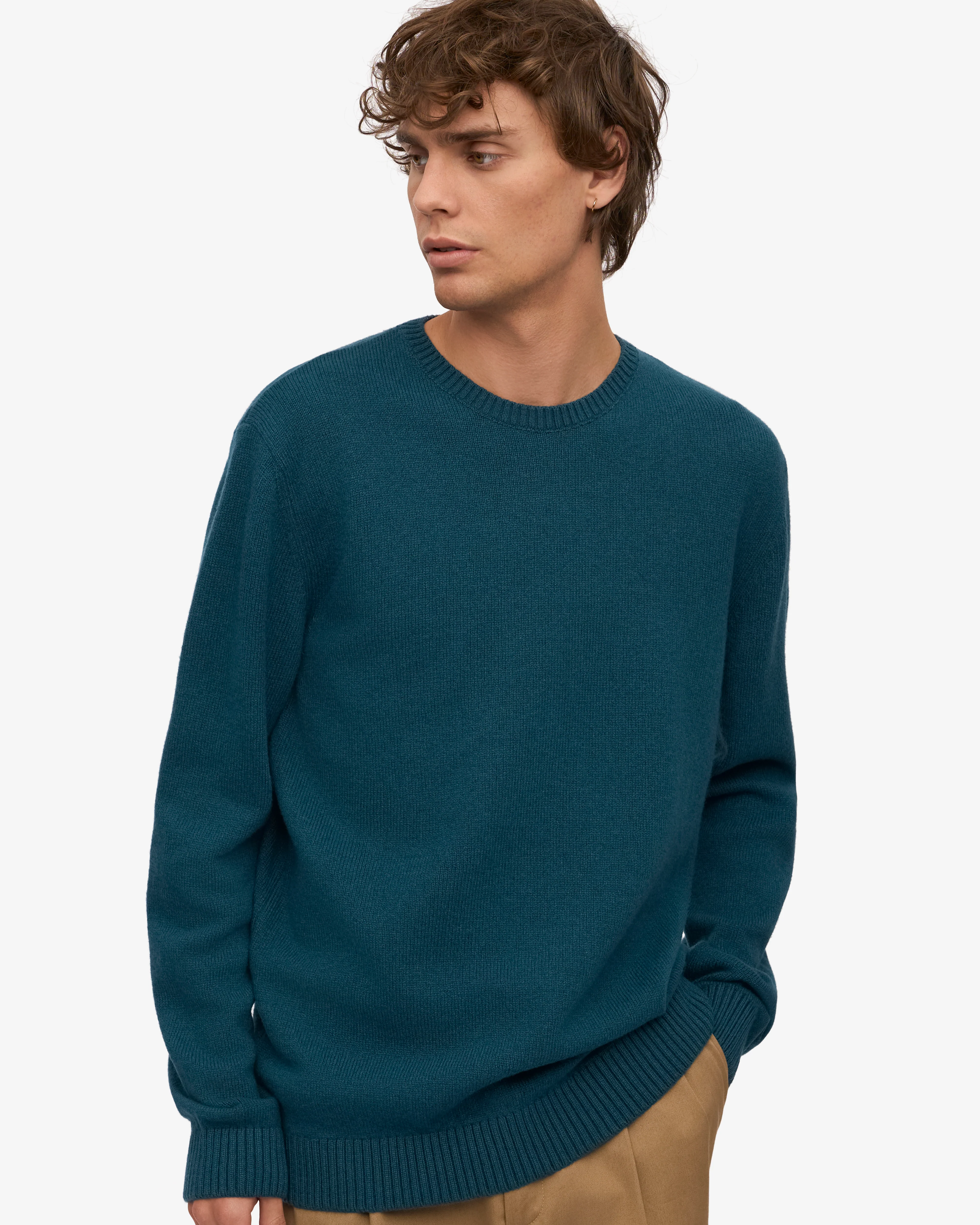Classic Merino Wool Crew - Ocean Green