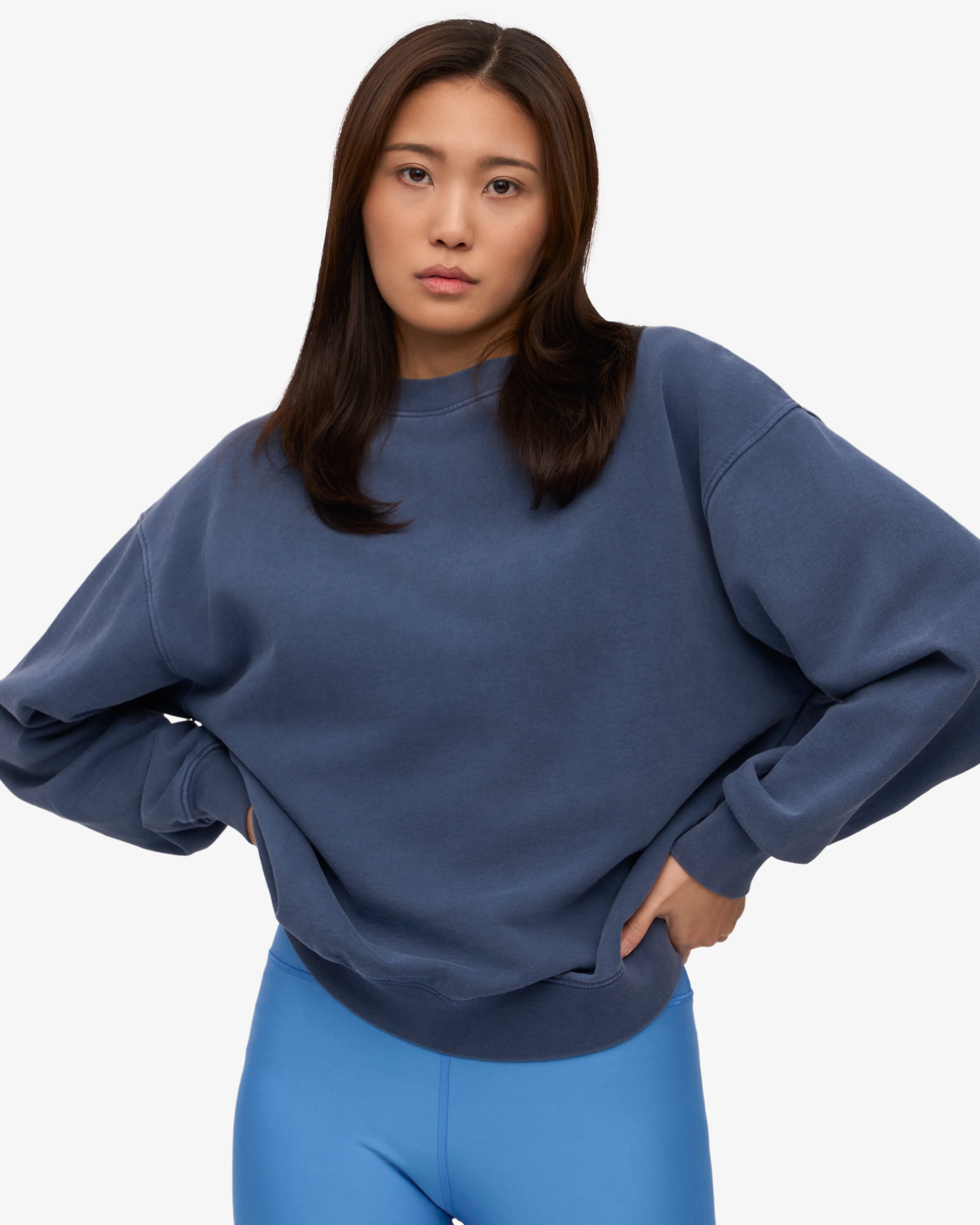 Organic Oversized Crew - Neptune Blue
