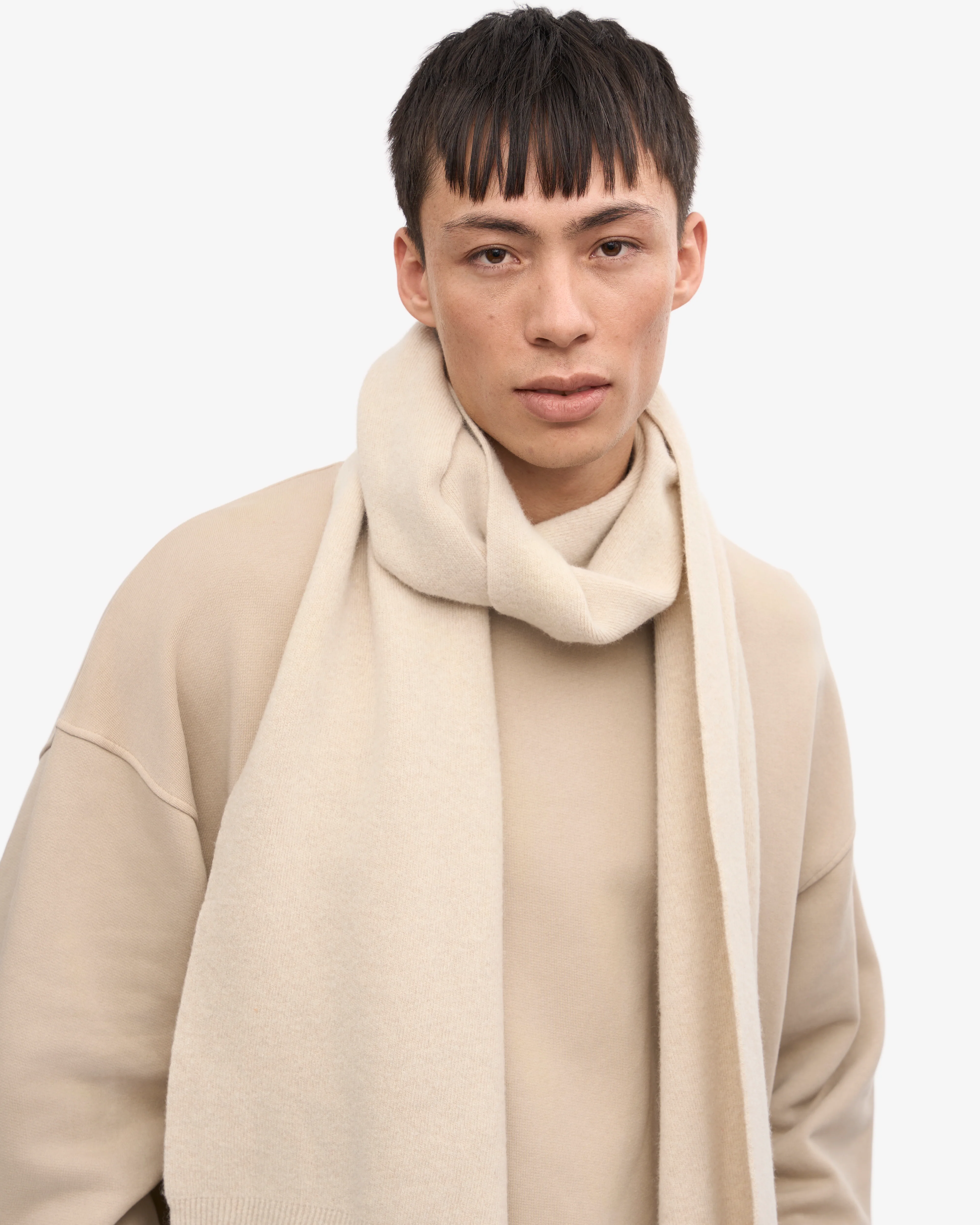Merino Wool Scarf - Ivory White