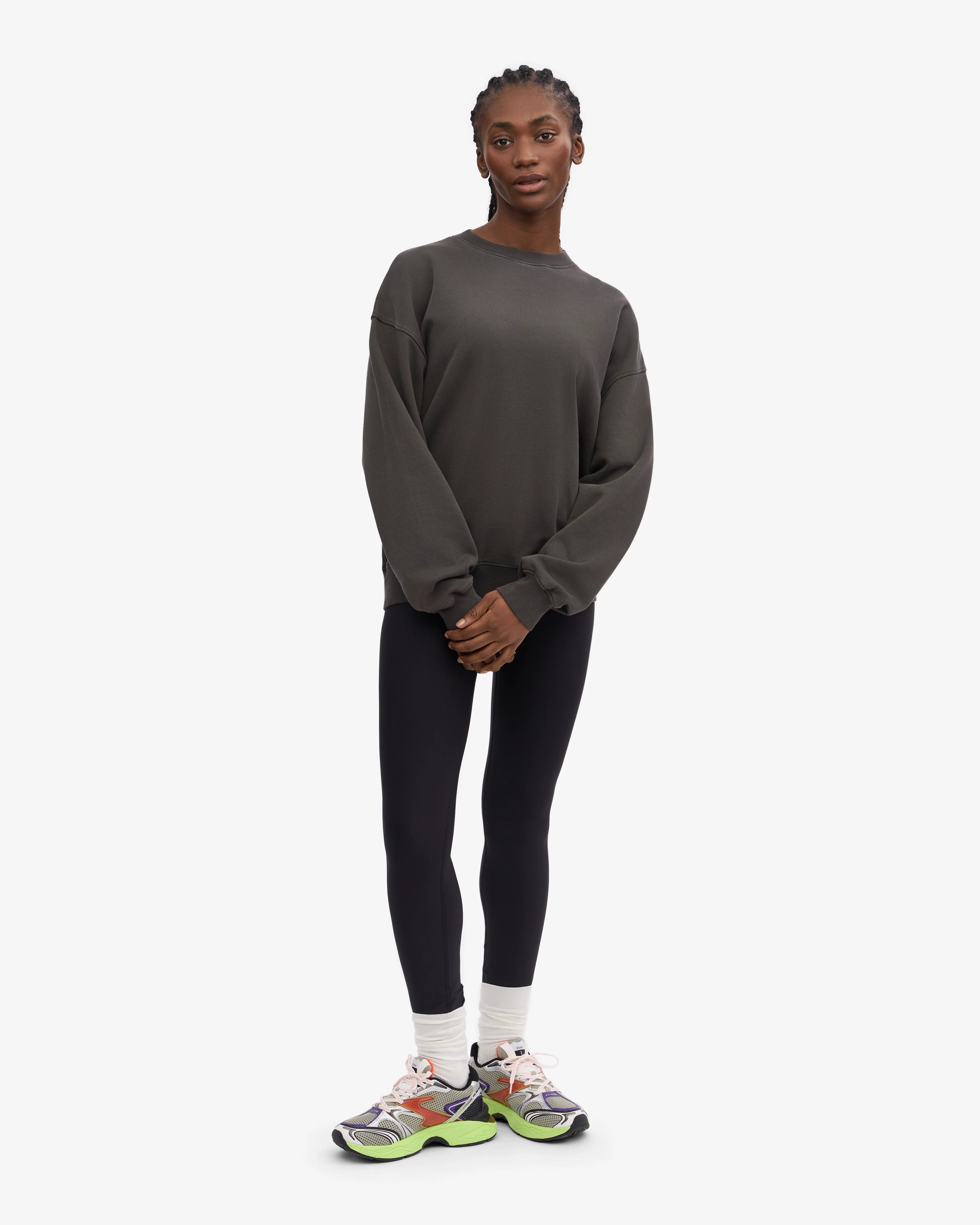 Organic Oversized Crew - Lava Grey
