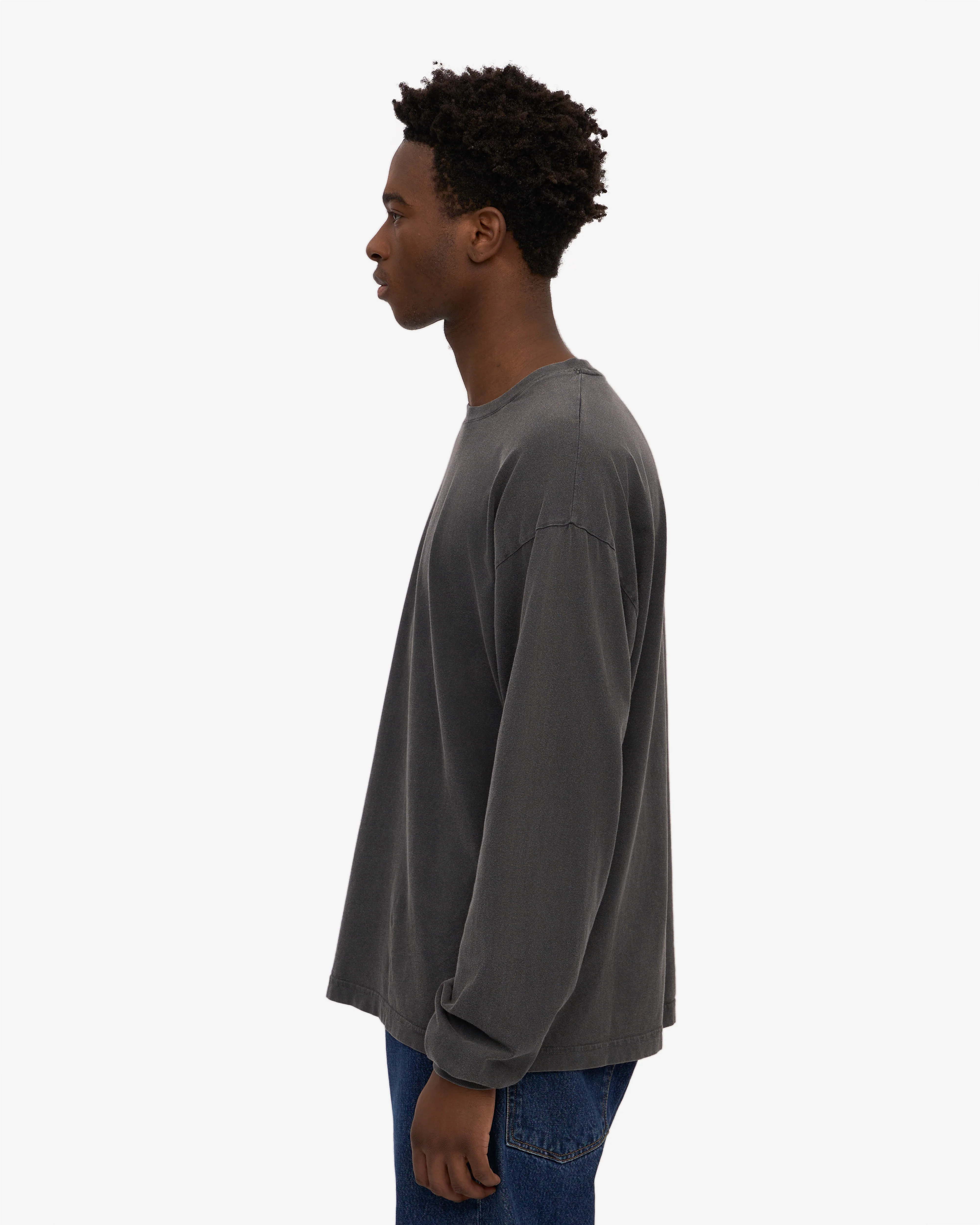 Oversized Organic LS T-Shirt - Faded Black