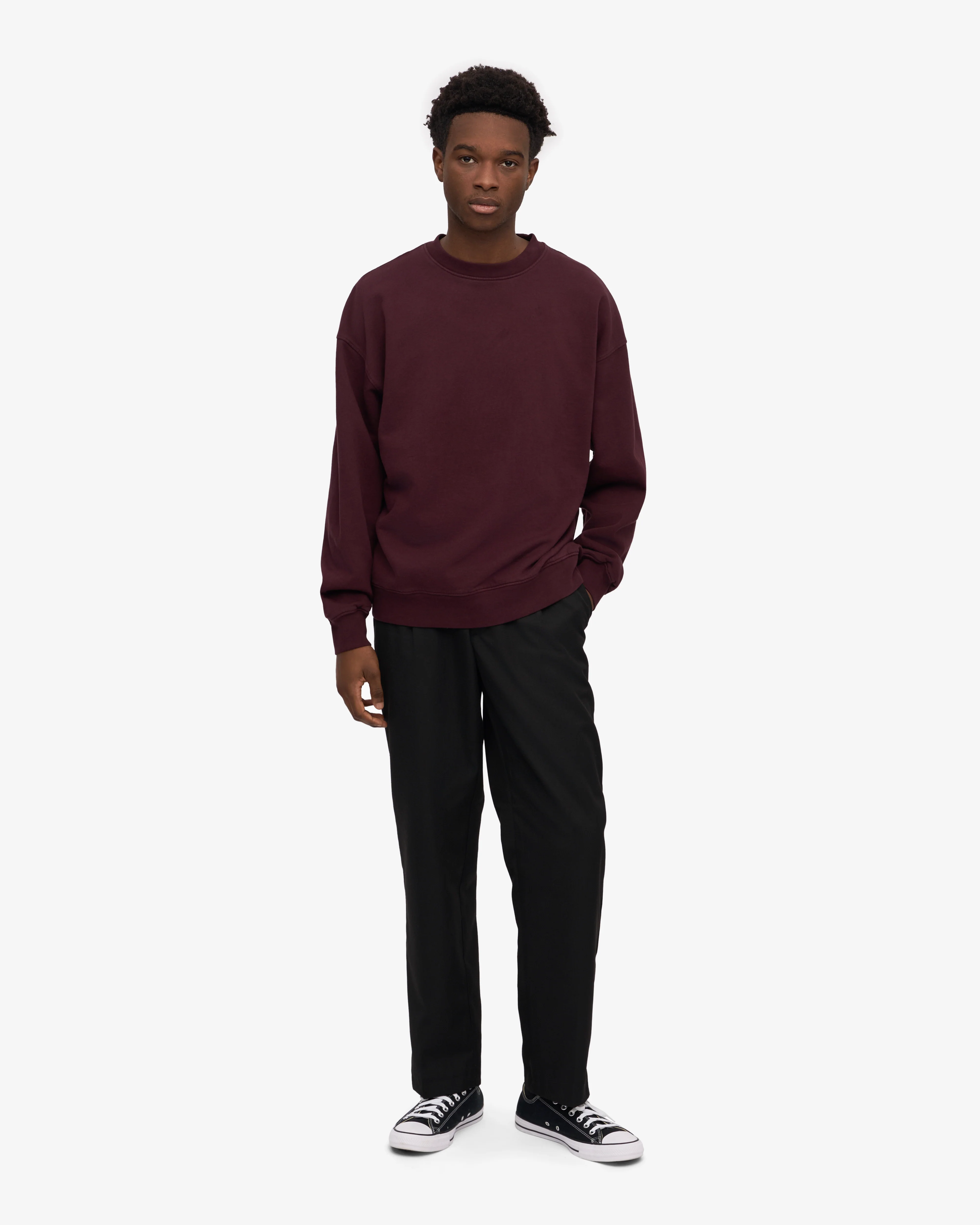 Organic Oversized Crew - Oxblood Red