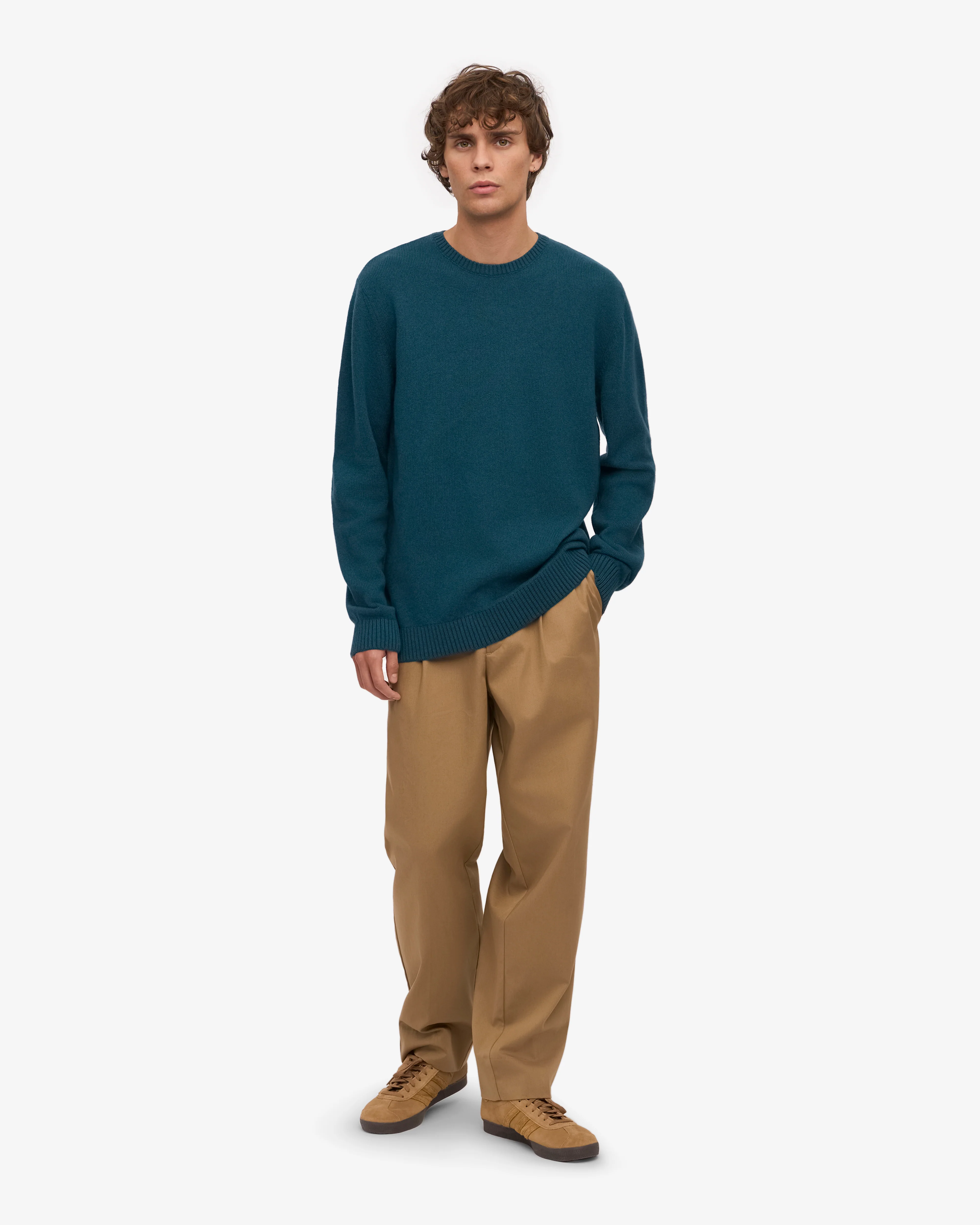 Classic Merino Wool Crew - Ocean Green
