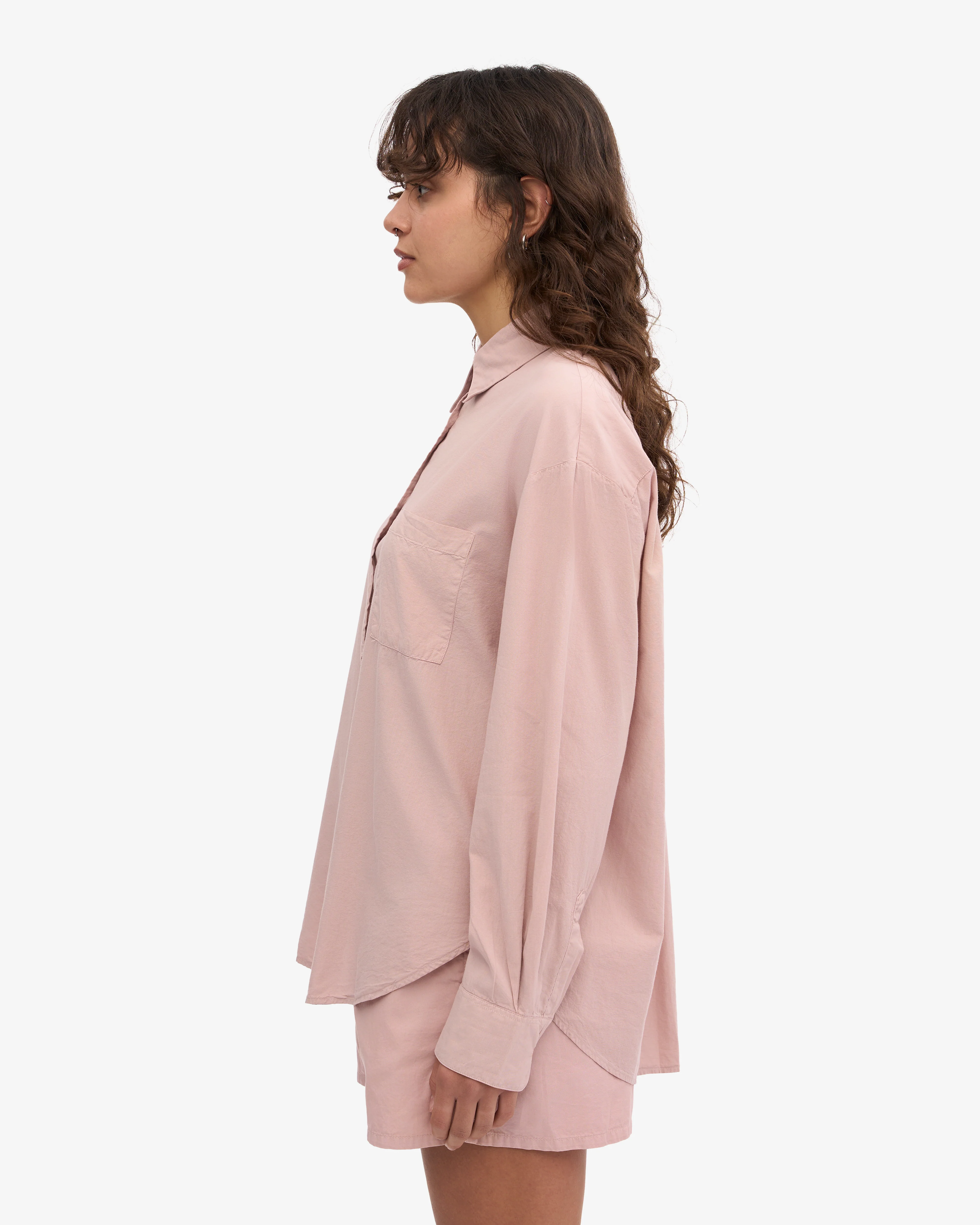 Organic Oversized Shirt - Faded Pink