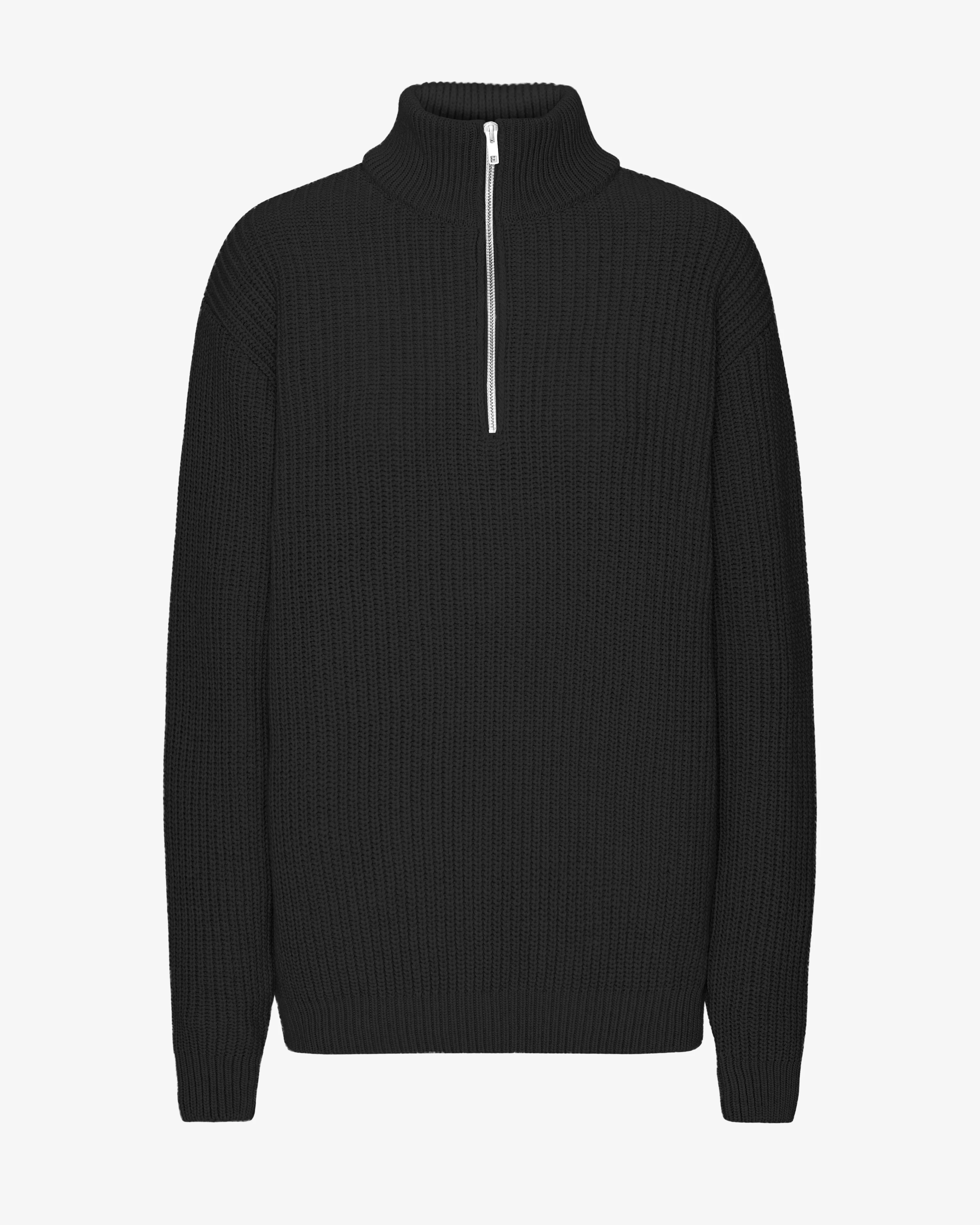 Merino Quarter Zip - Deep Black