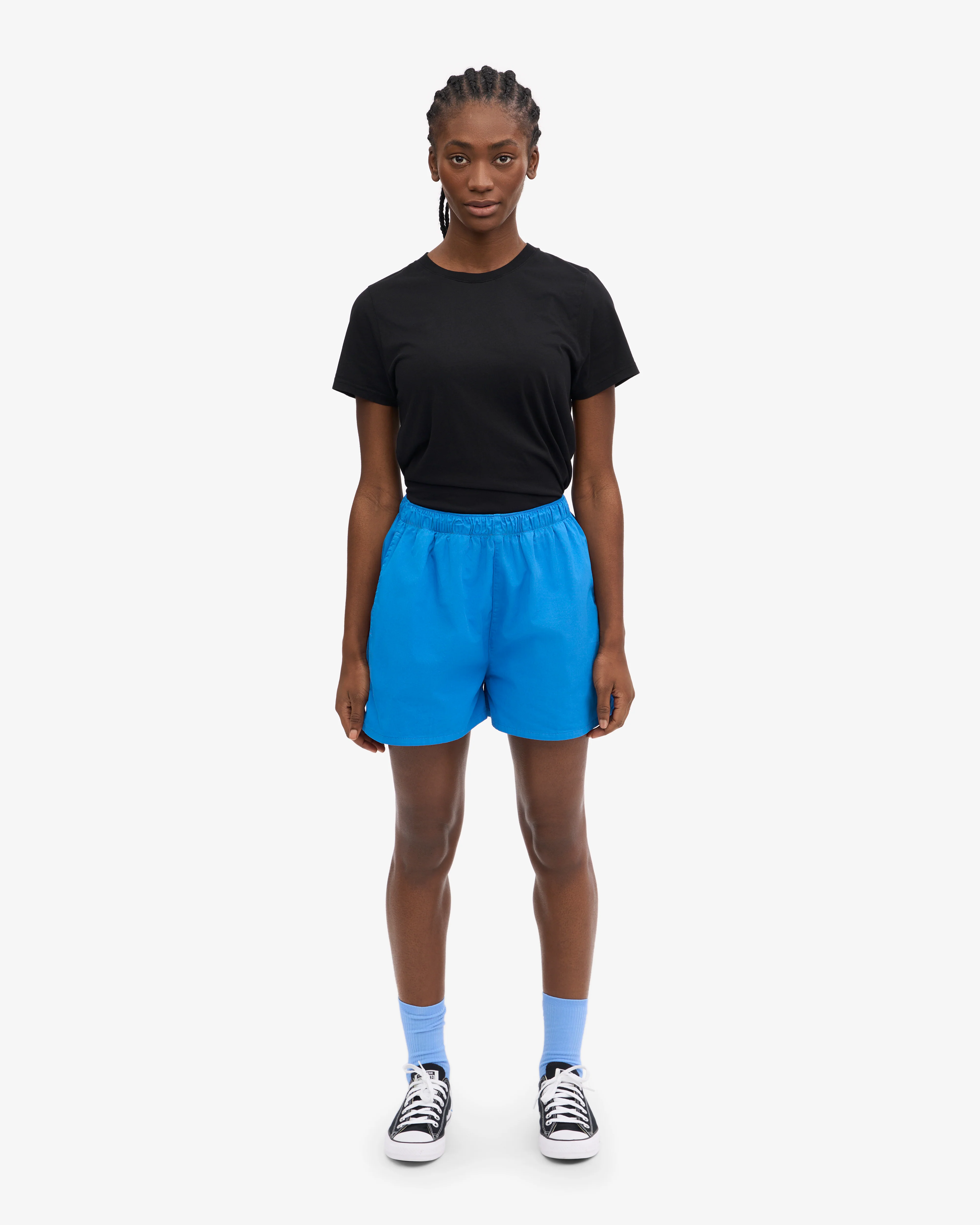 Women Organic Twill Shorts - Pacific Blue